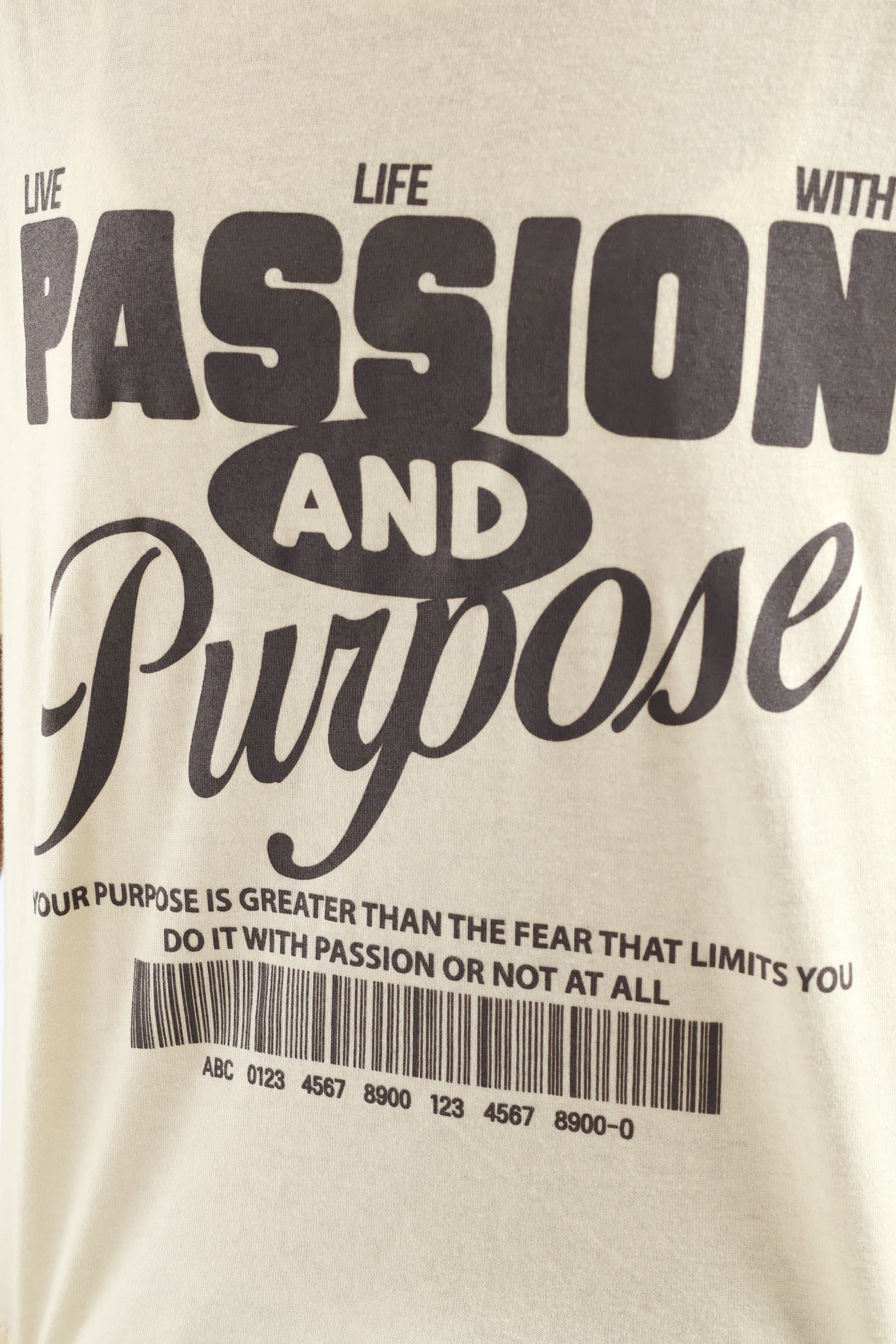 Girls Boxy Passion & Purpose Tee - Stone - Image 5