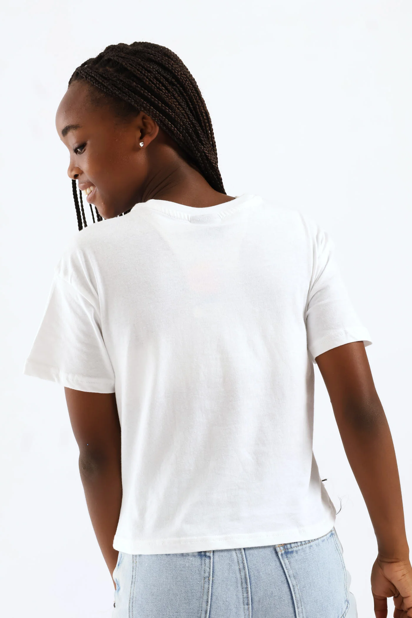 Girls Boxy Sparkle Tee - White - Image 2