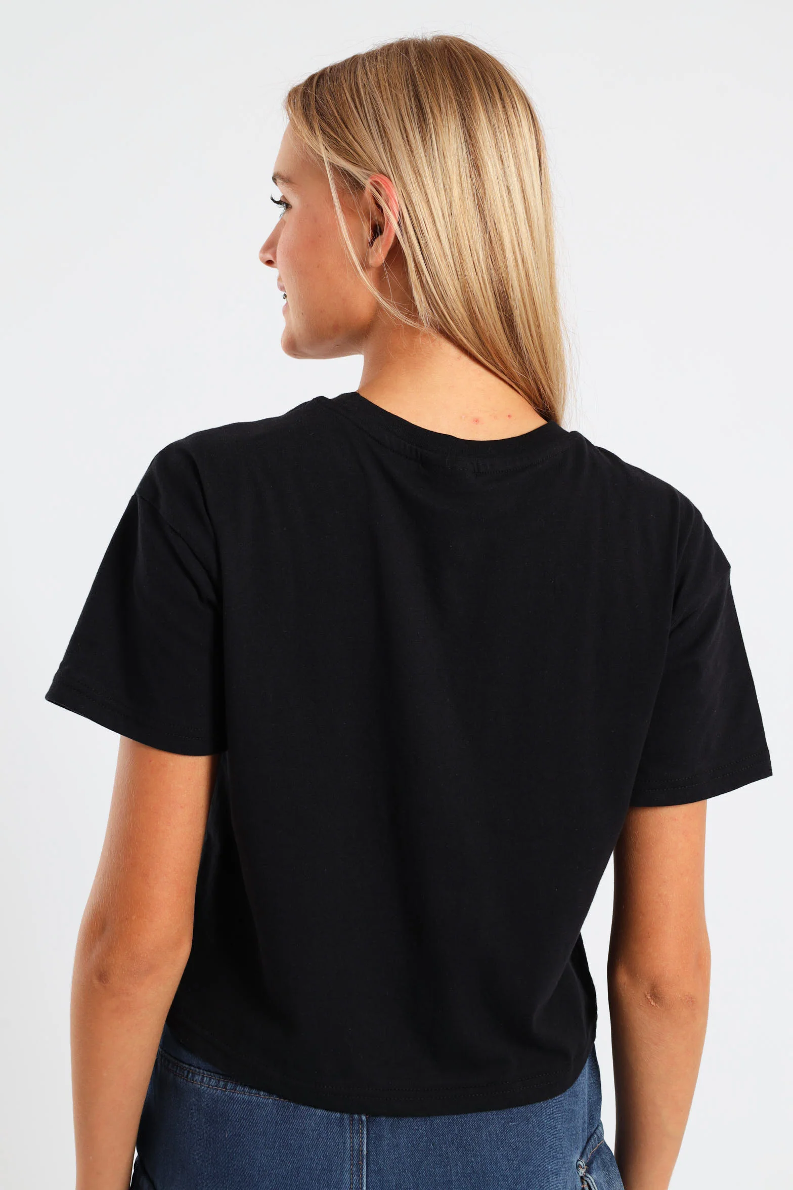 Girls Boxy Teddy Tee - Black - Image 4