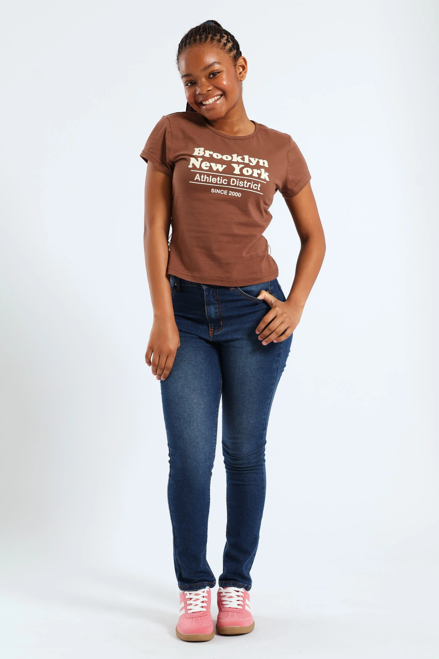 Girls Brooklyn Tee - Brown - Image 5