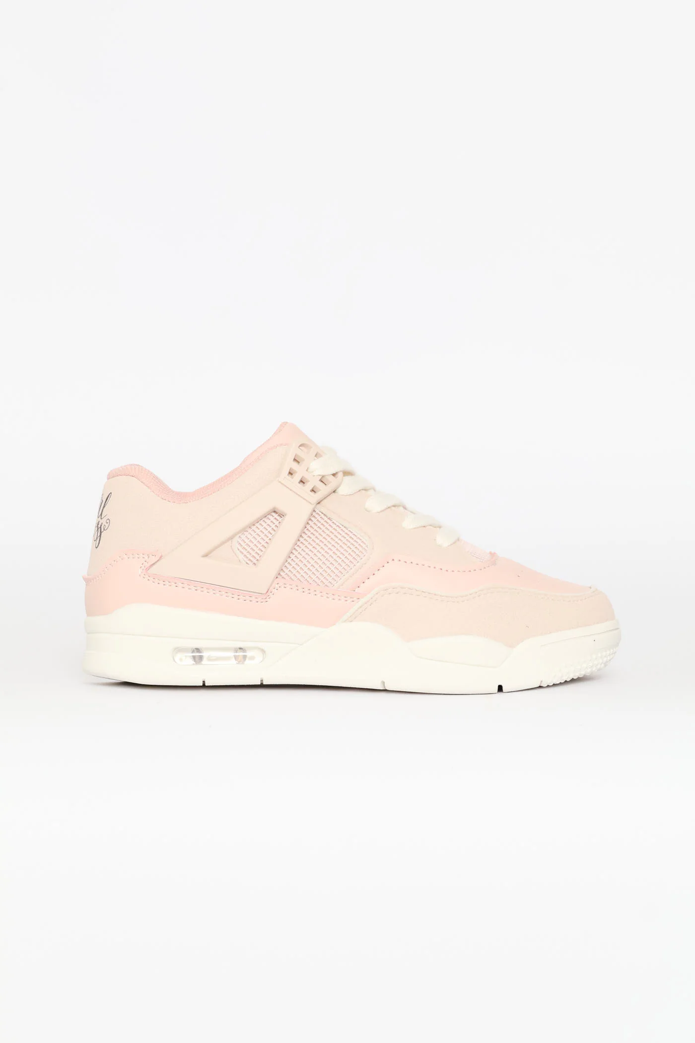 Girls Bubble Sole Hitop Sneaker - Pink/Stone - Image 3