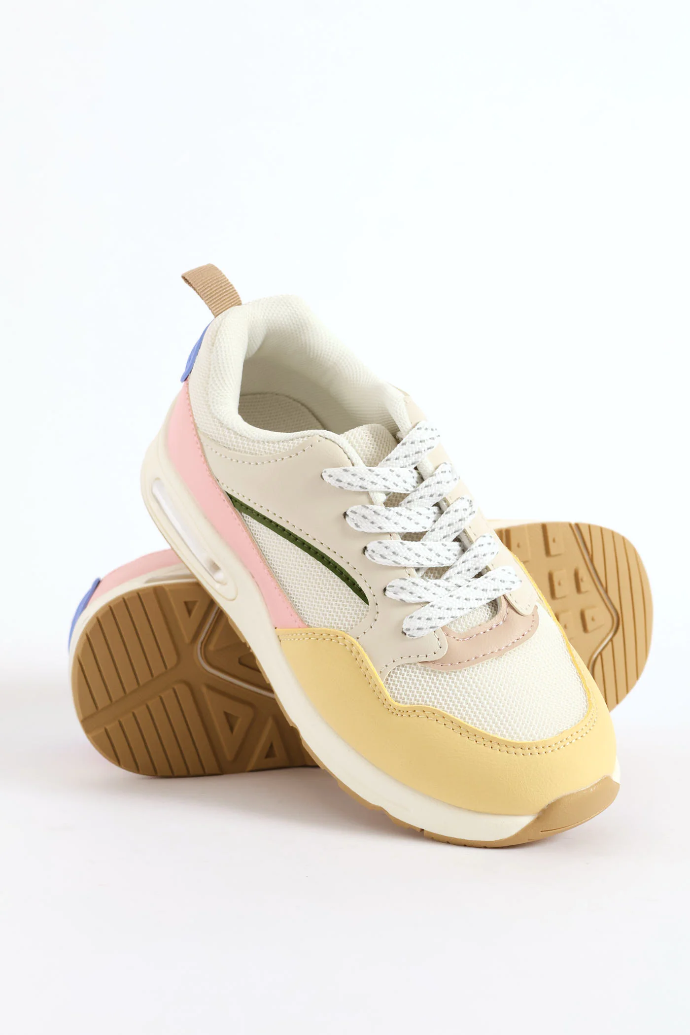 Girls Bubble Sole Trainer - Cream - Image 4