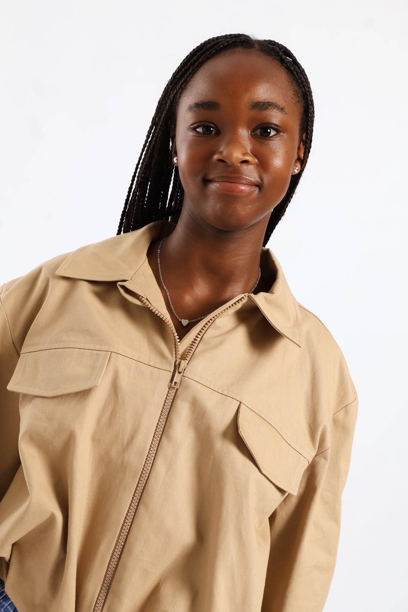 Girls Bubble Twill Jacket - Tan - Image 3