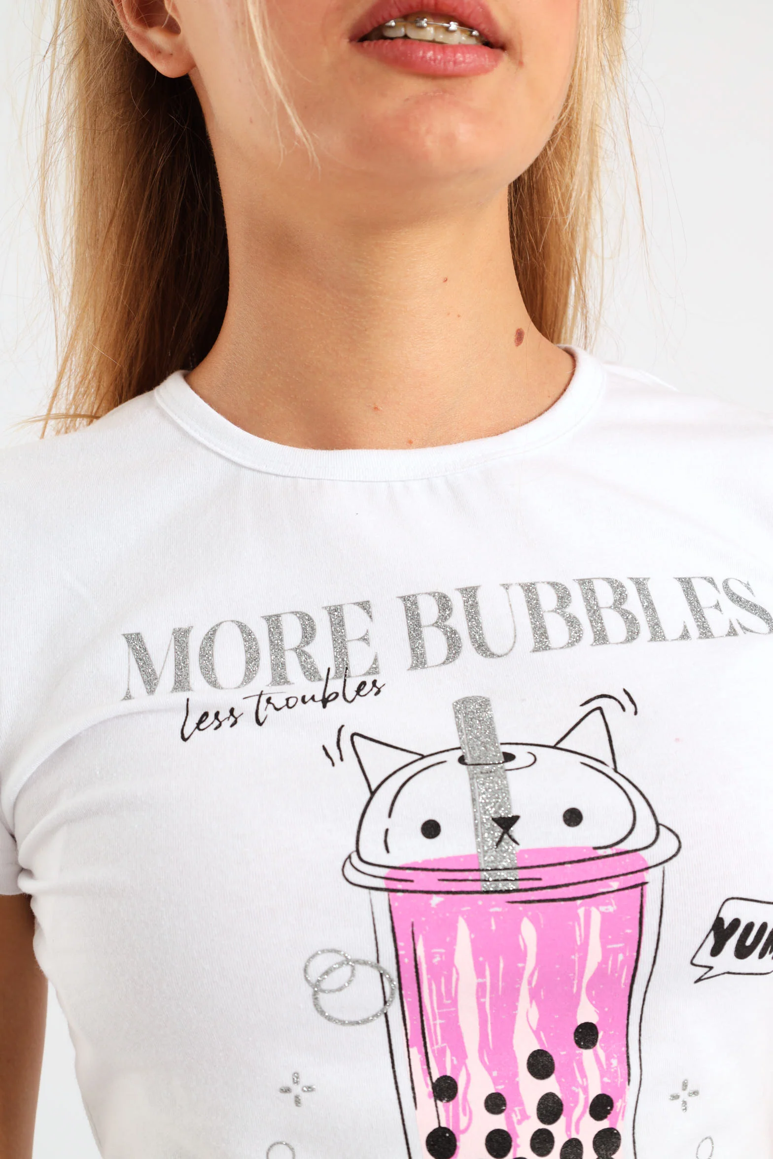 Girls Bubbles Tee - White - Image 5