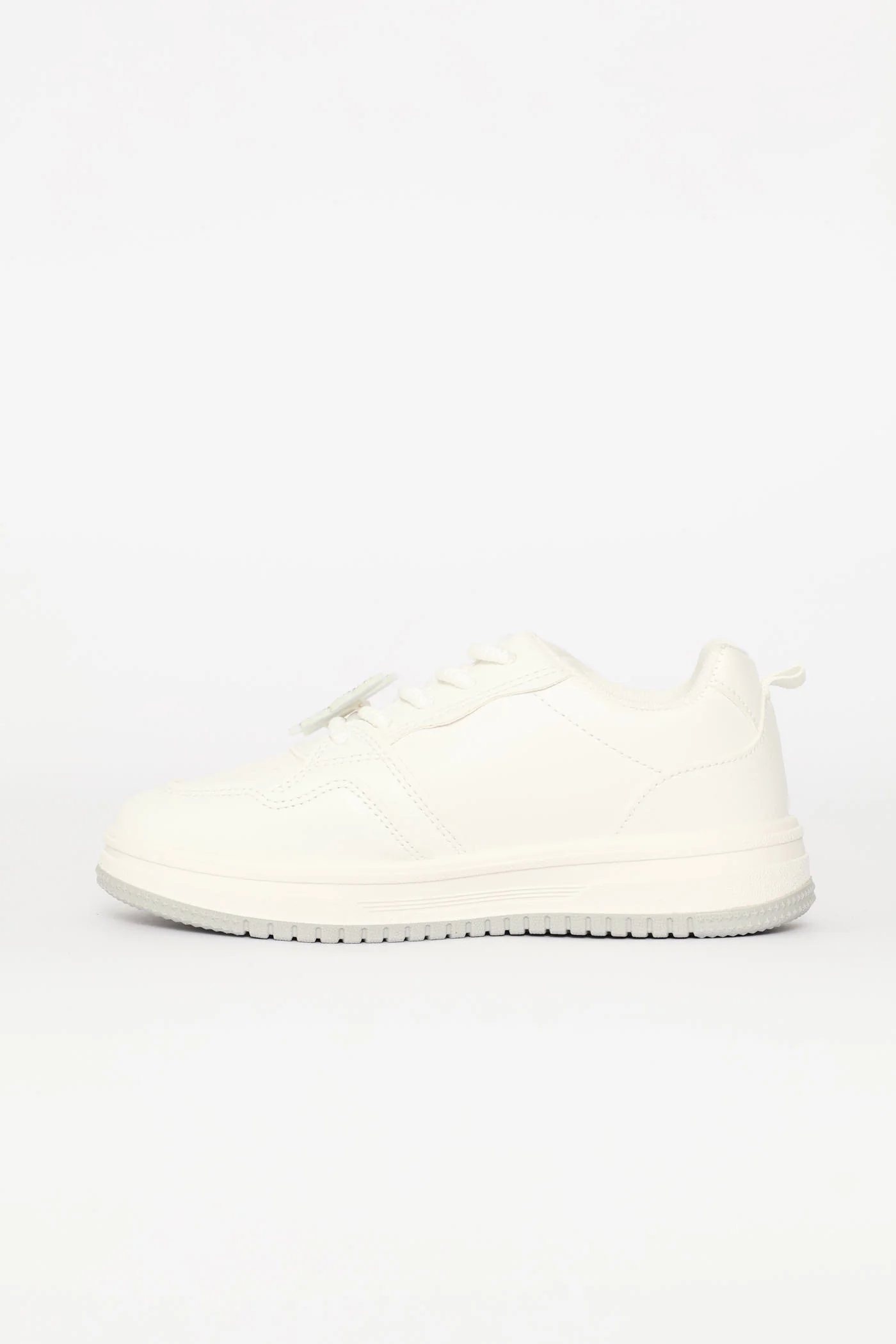 Girls Butterfly Skate Sneaker - White/Grey - Image 4