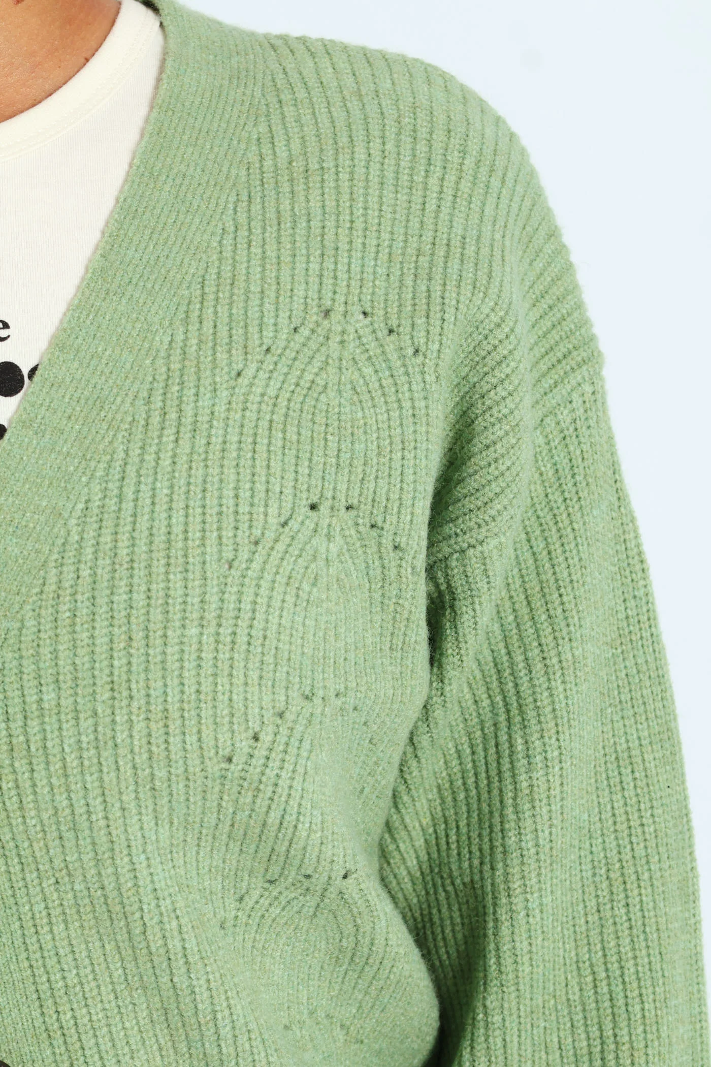 Girls Button Through Cardigan - Sage - Image 2