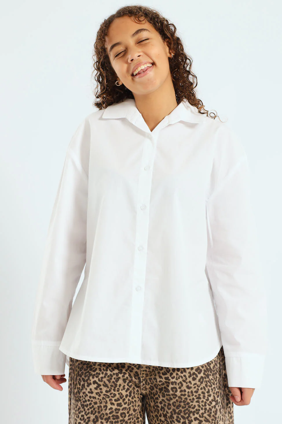 Girls Buttoned Woven Shirt - White - Image 3