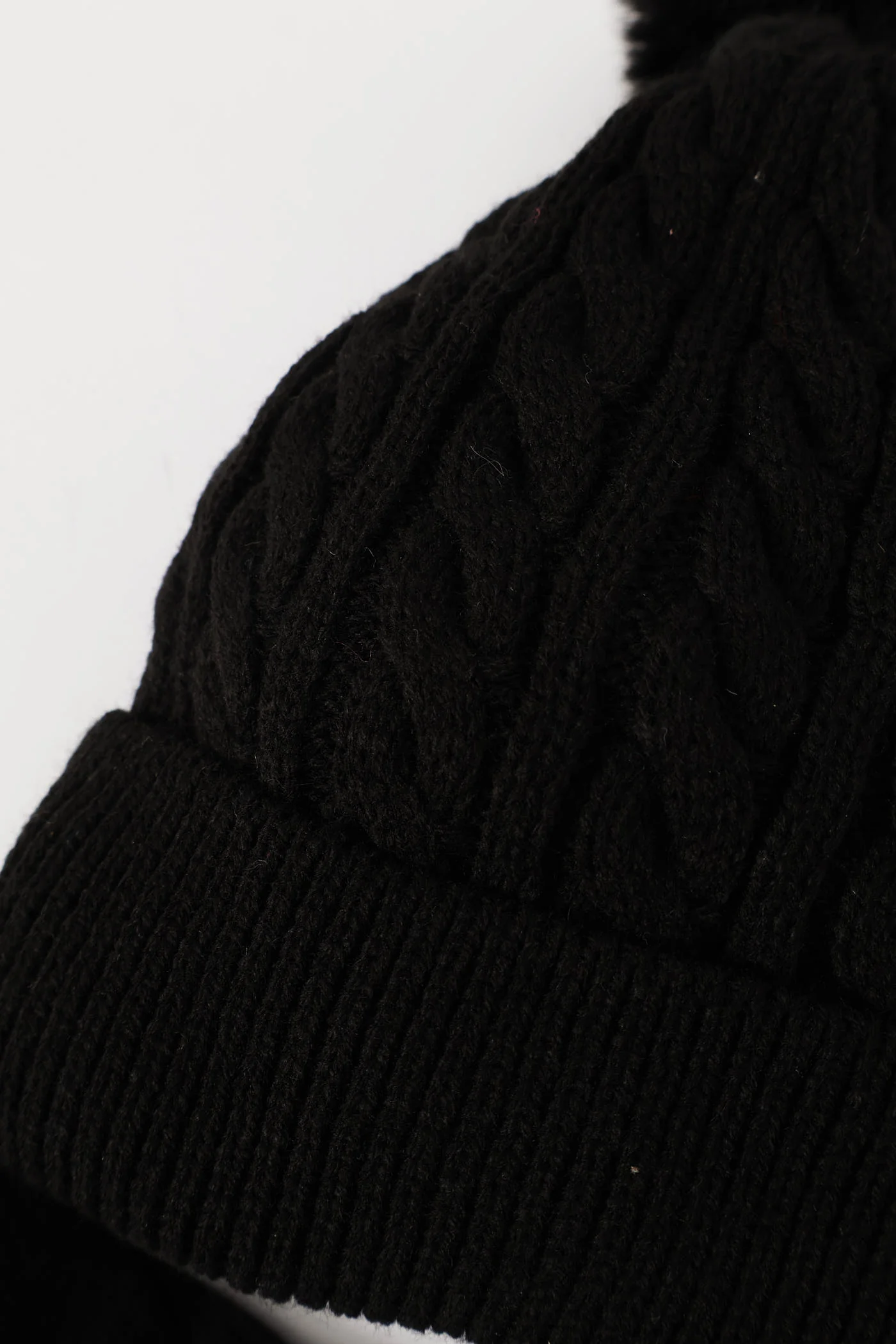 Girls Cable Beanie And Glove Set - Black - Image 4