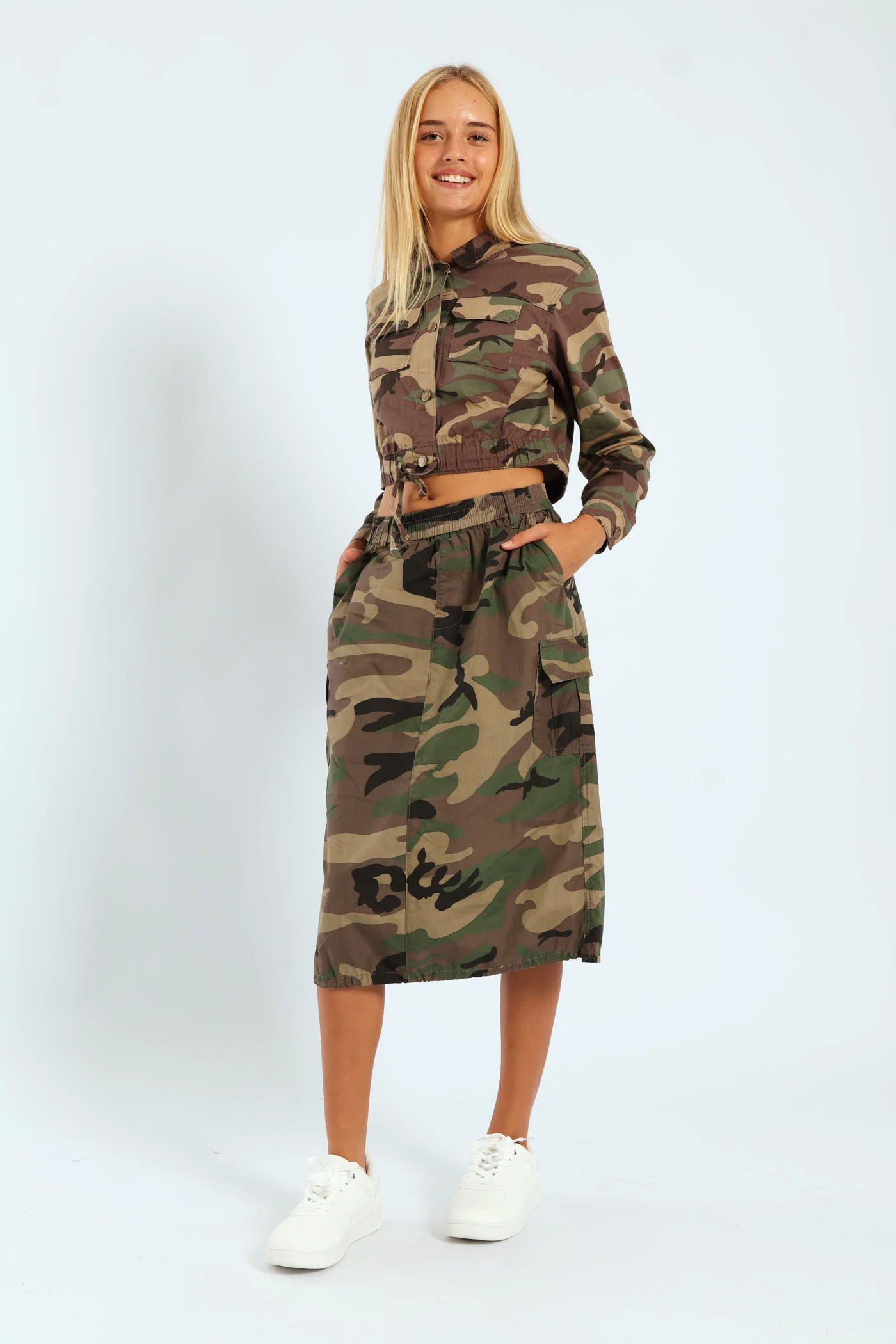 Girls Camo Fashion Jacket - Camo - Image 3