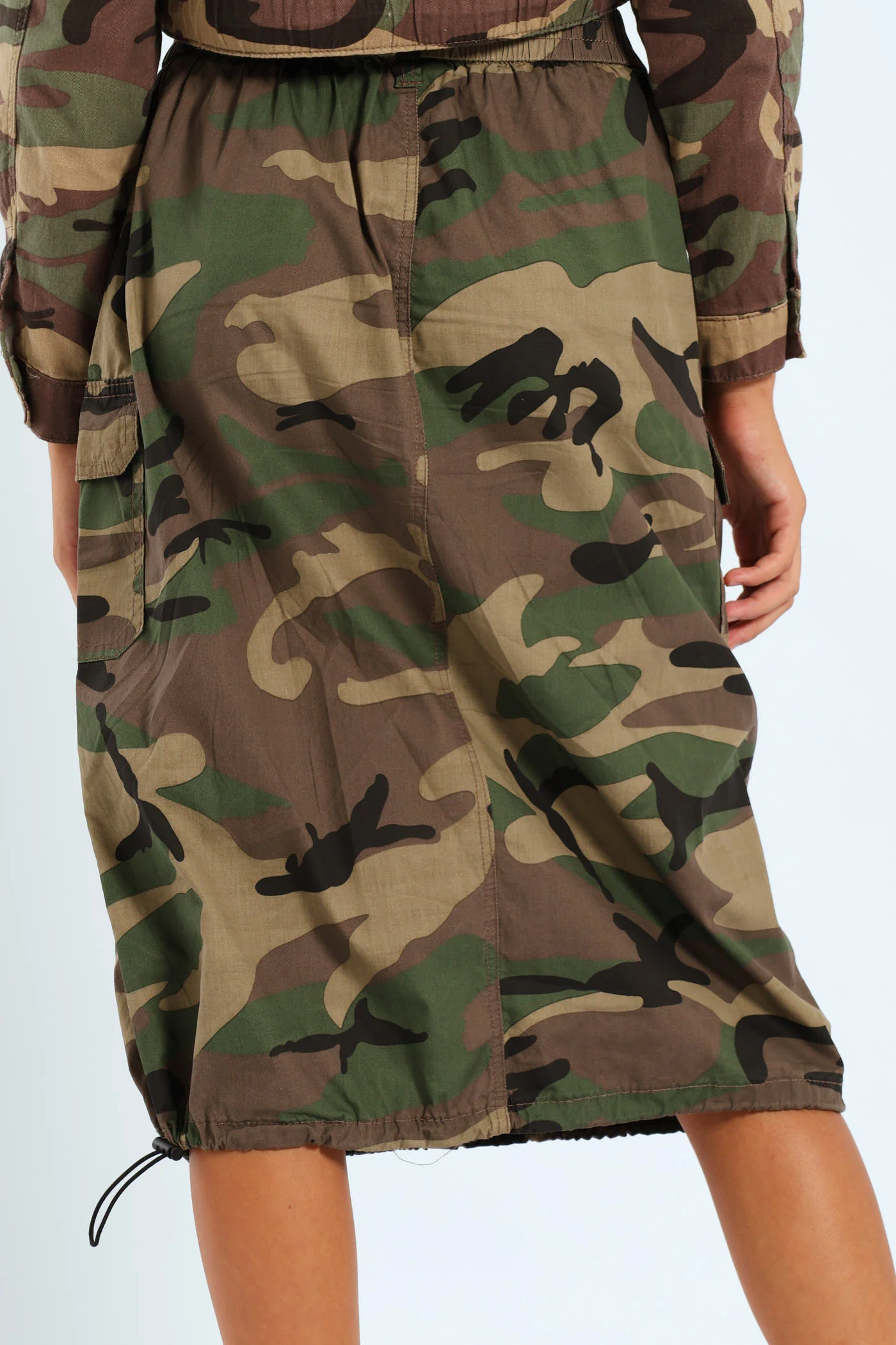 Girls Camo Midi Cargo Skirt - Camo - Image 5