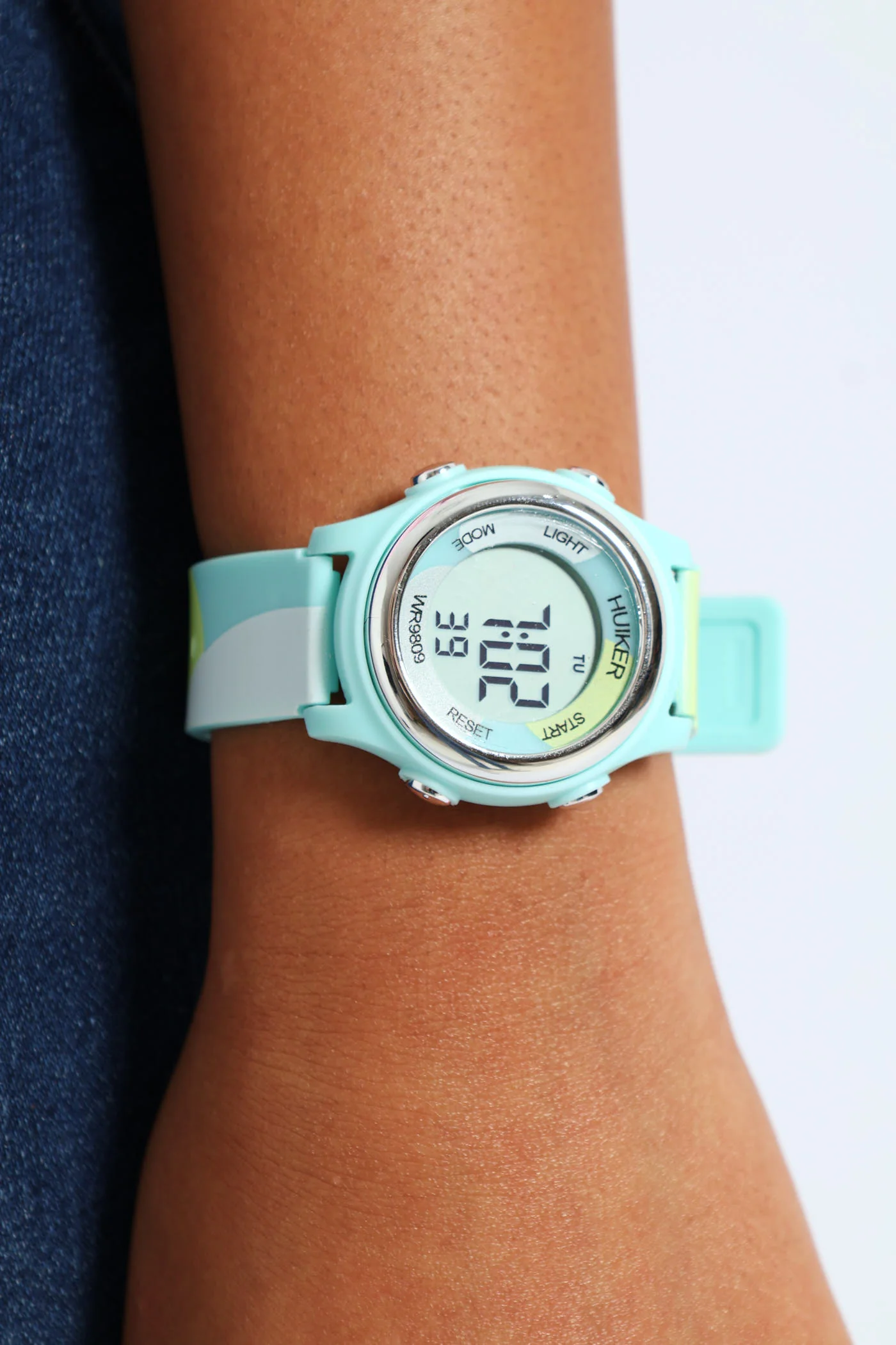 Girls Camouflage Led Watch - Blue - Image 2