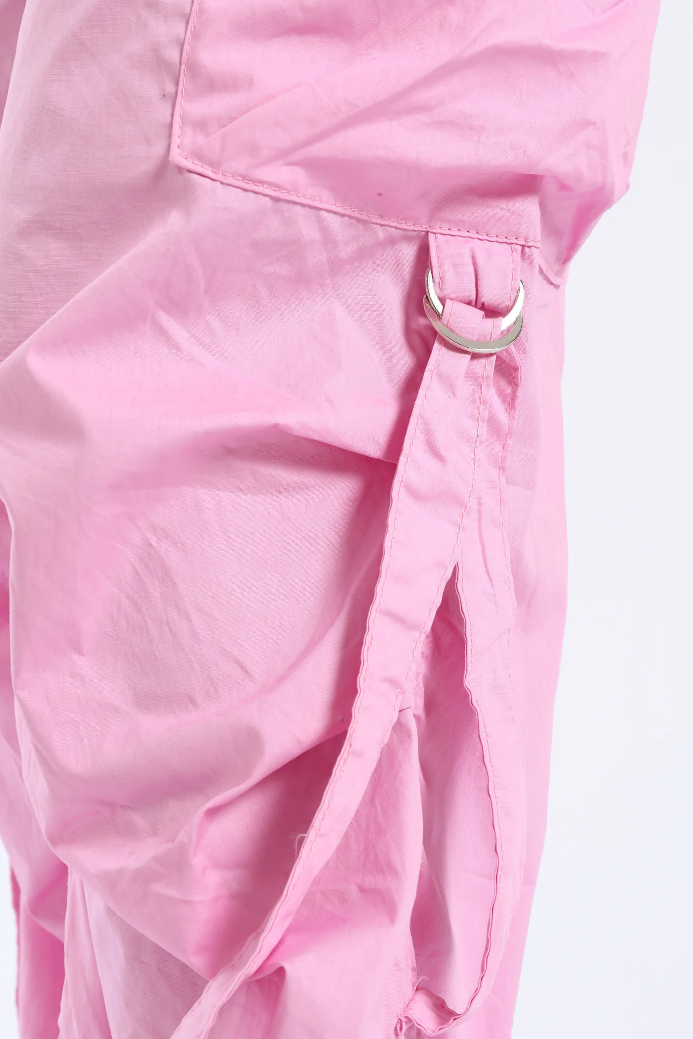 Girls Cargo Parachute Pants - Pink - Image 4