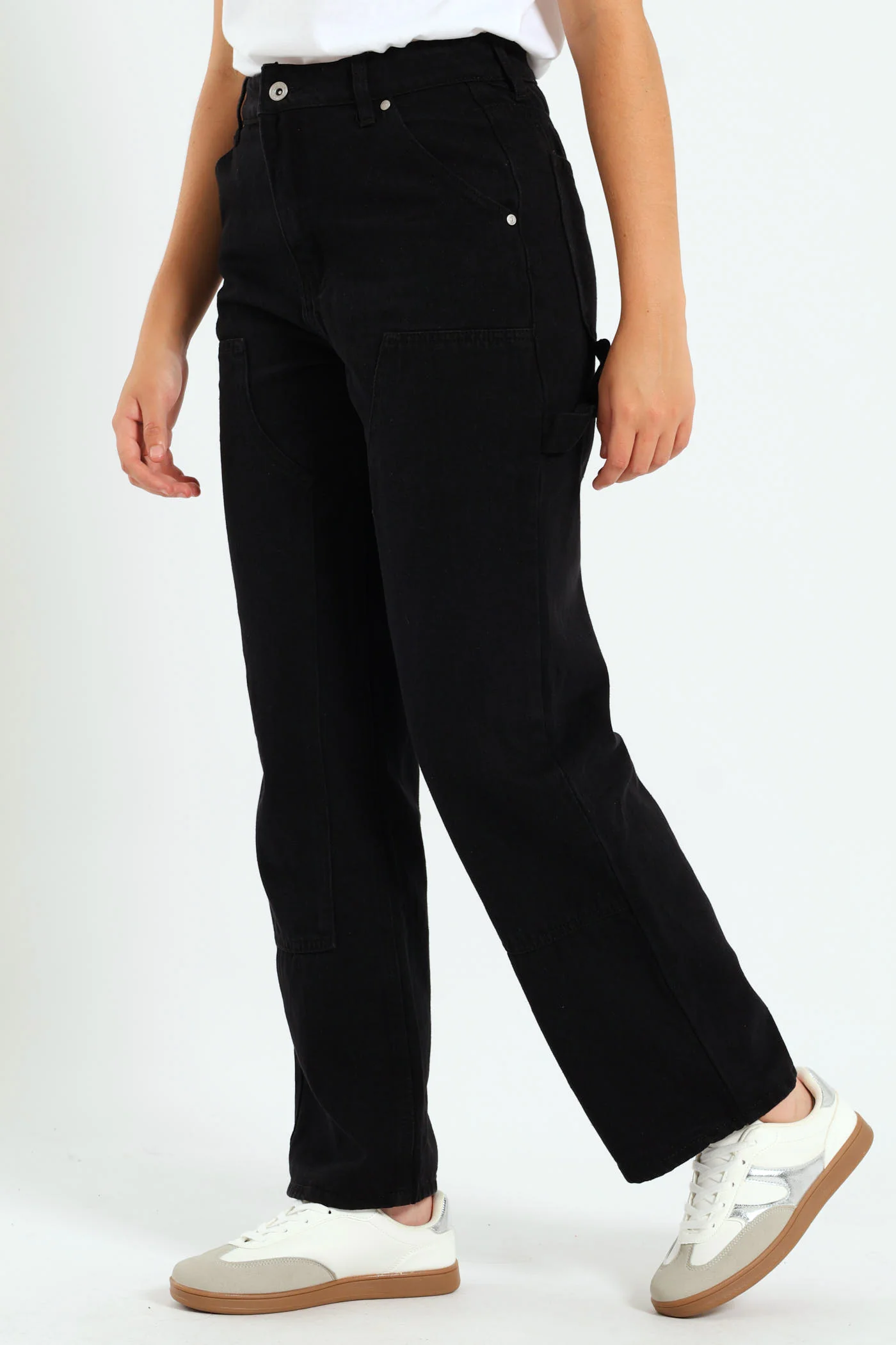 Girls Carpenter Denim Jean - Black - Image 2