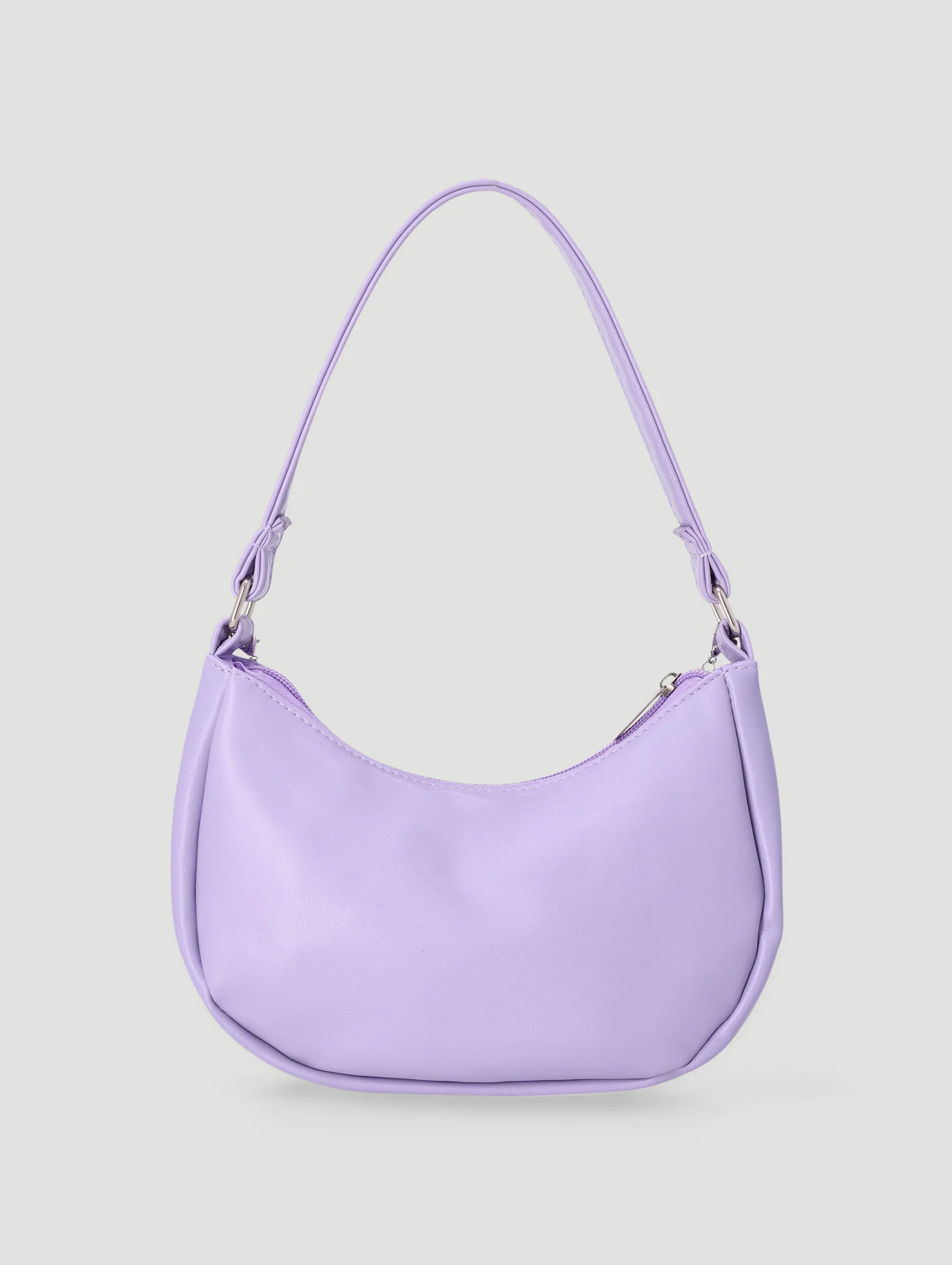 Girls Chain Half Moon Shoulder Bag - Lilac - Image 4