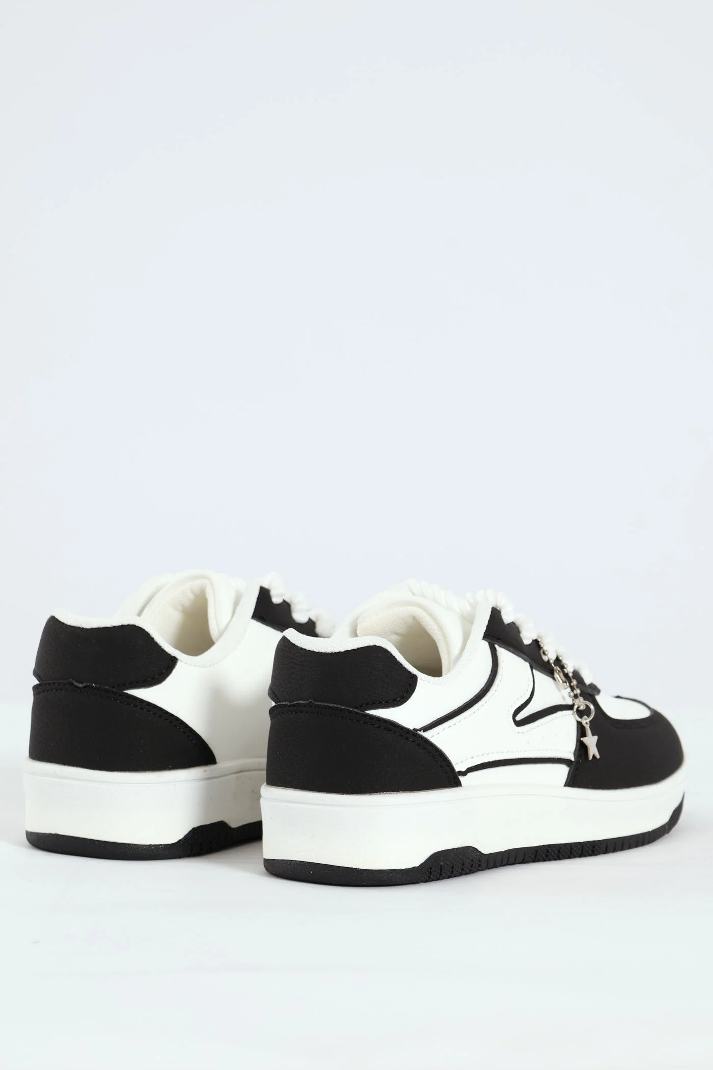 Girls Charm Court Sneaker - White/Black - Image 4