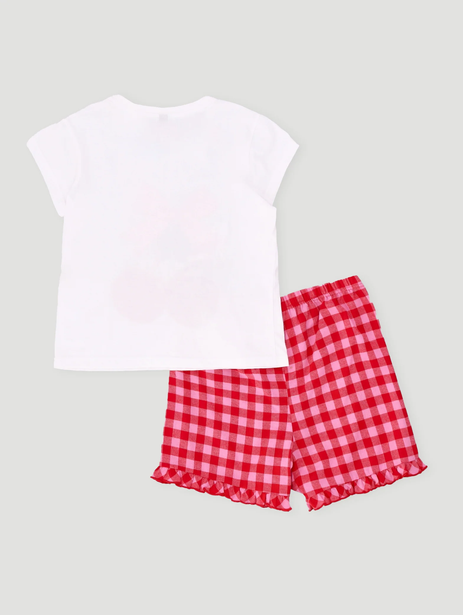 Girls Cherries Check Flannel Set - White - Image 2