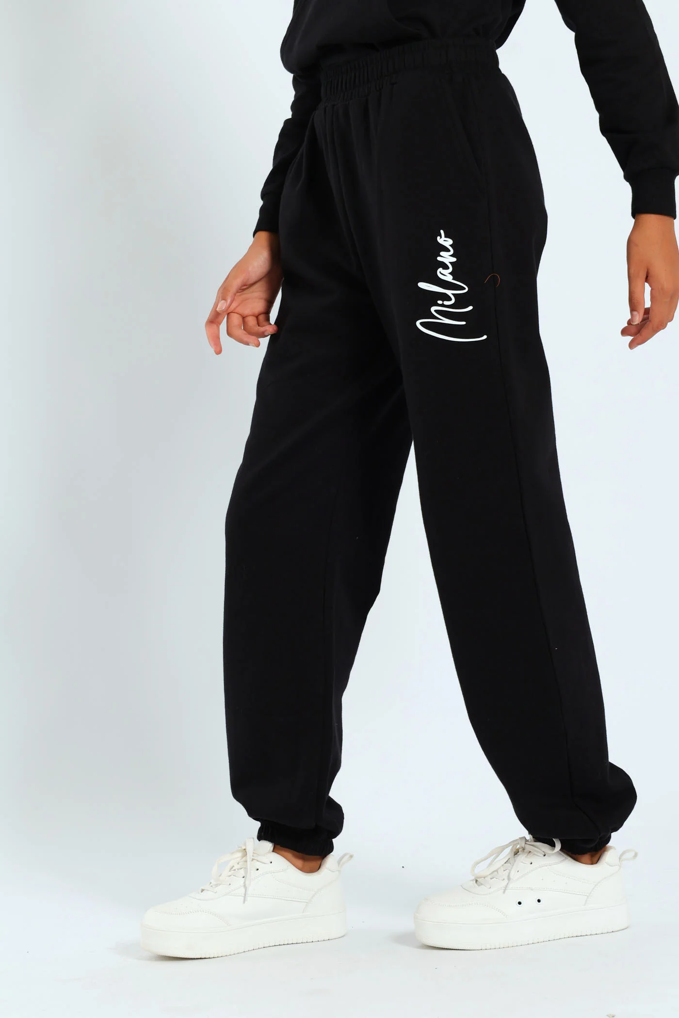 Girls Cherry Fleece Jogger - Black - Image 3