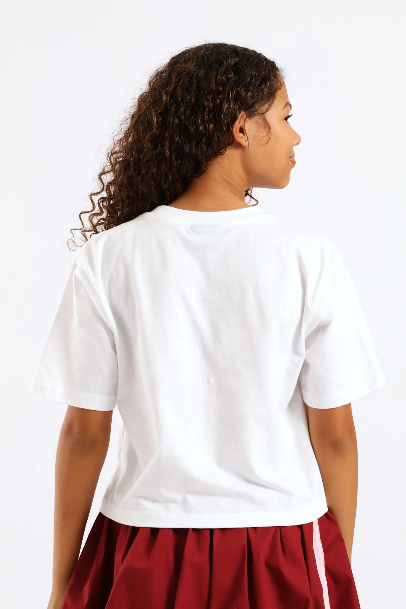 Girls Cherry Stamp Tee - White - Image 6