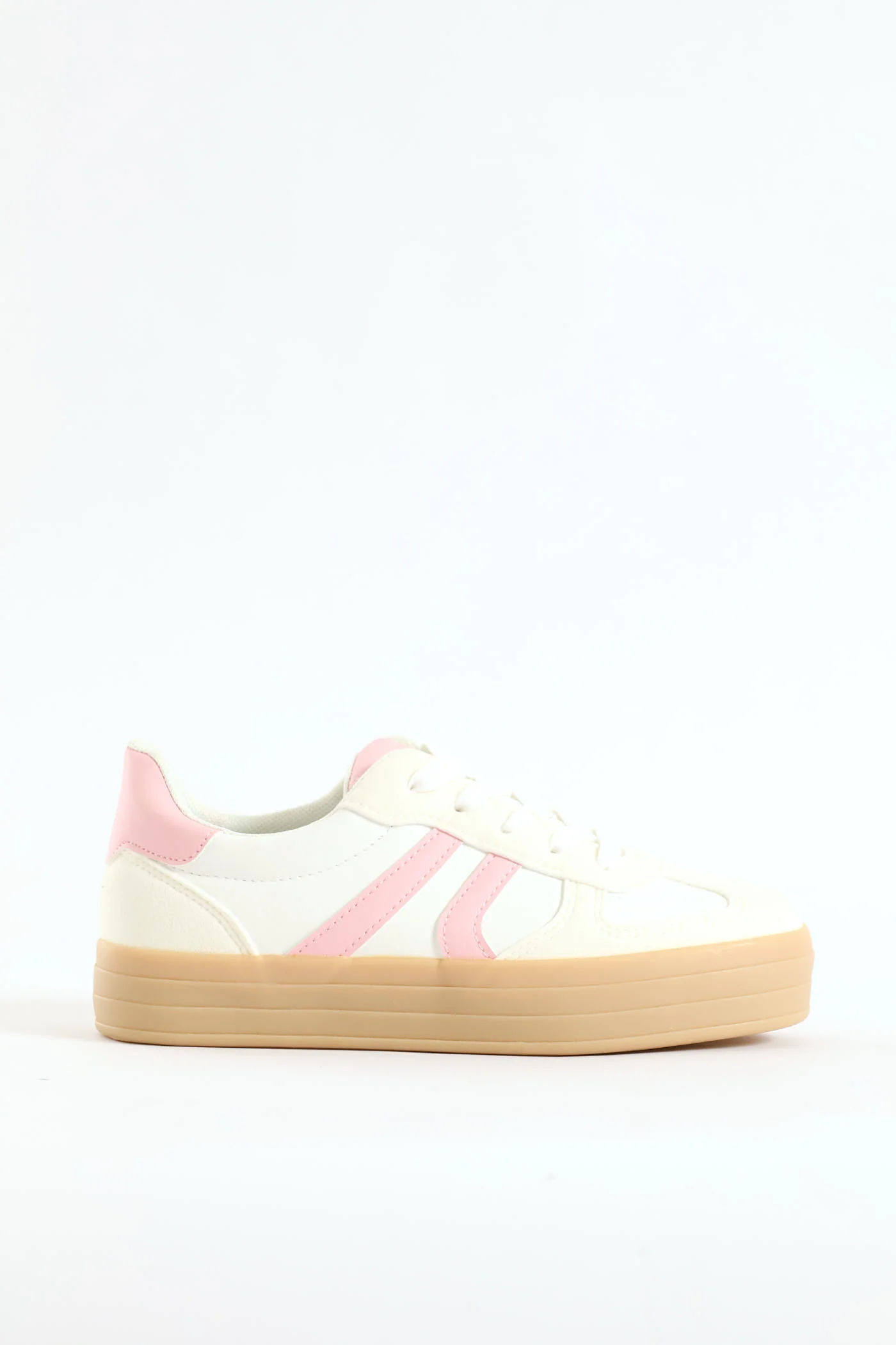 Girls Chunky Sneaker - White/Pink - Image 2