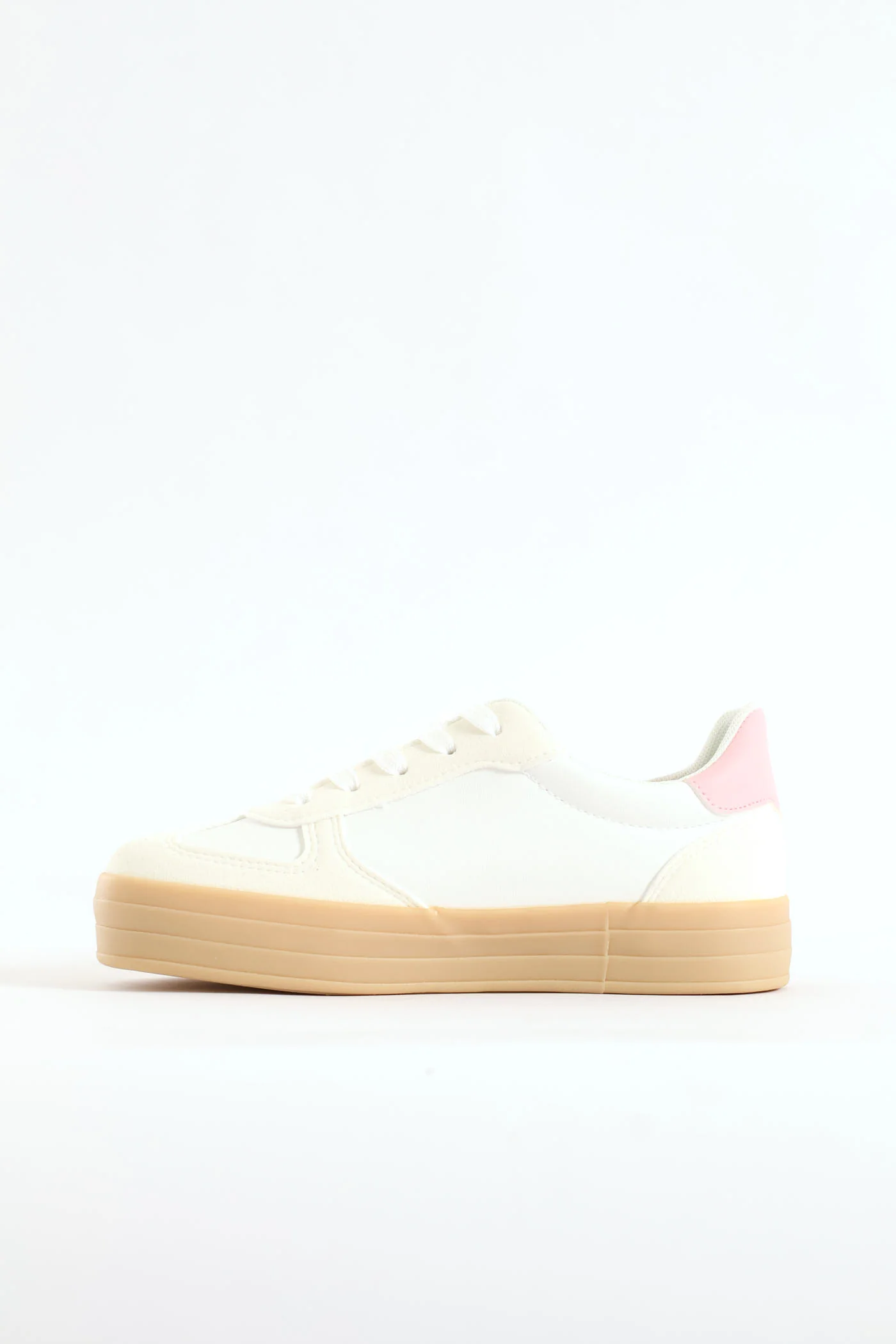 Girls Chunky Sneaker - White/Pink - Image 3