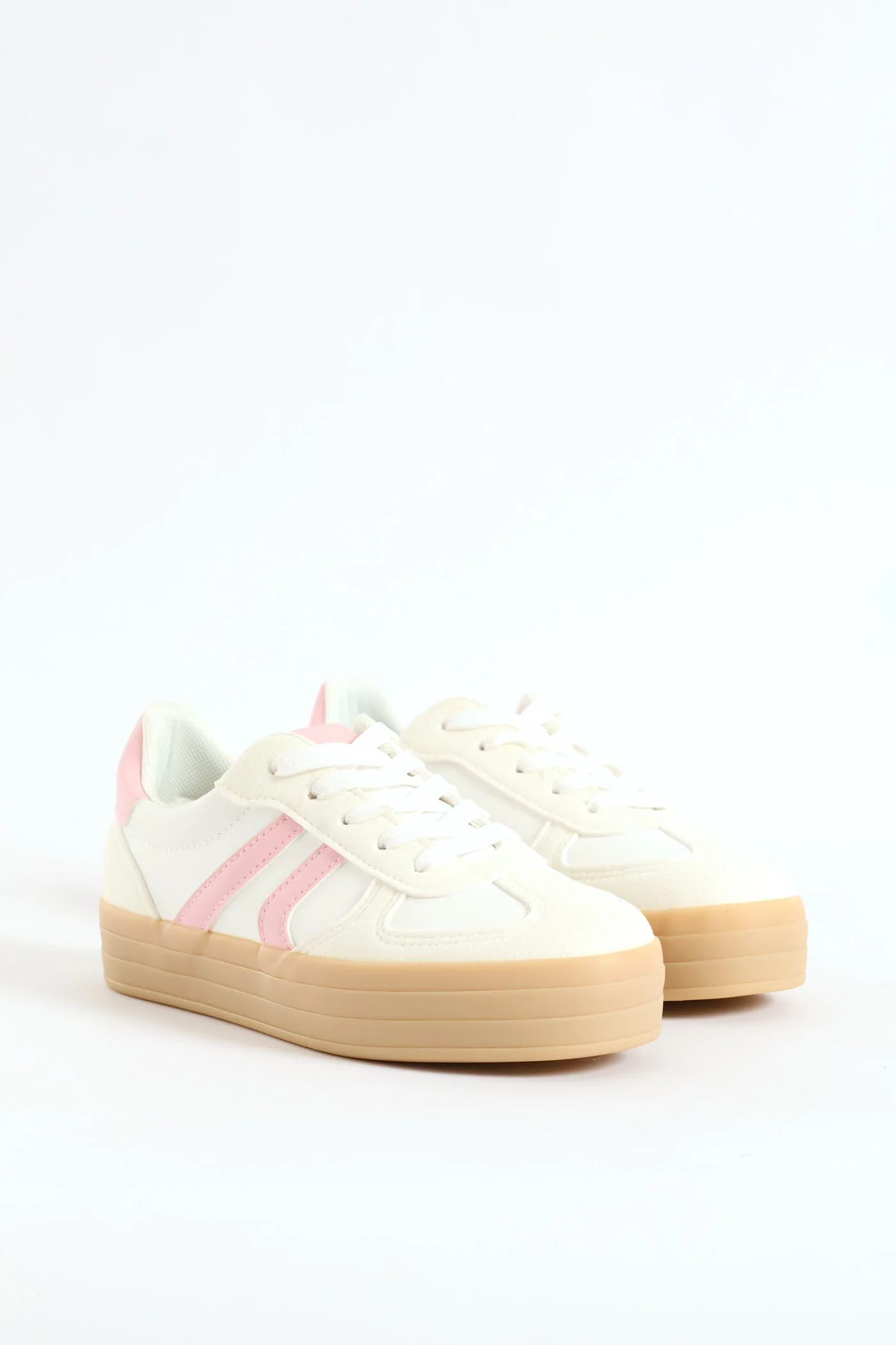Girls Chunky Sneaker - White/Pink - Image 4