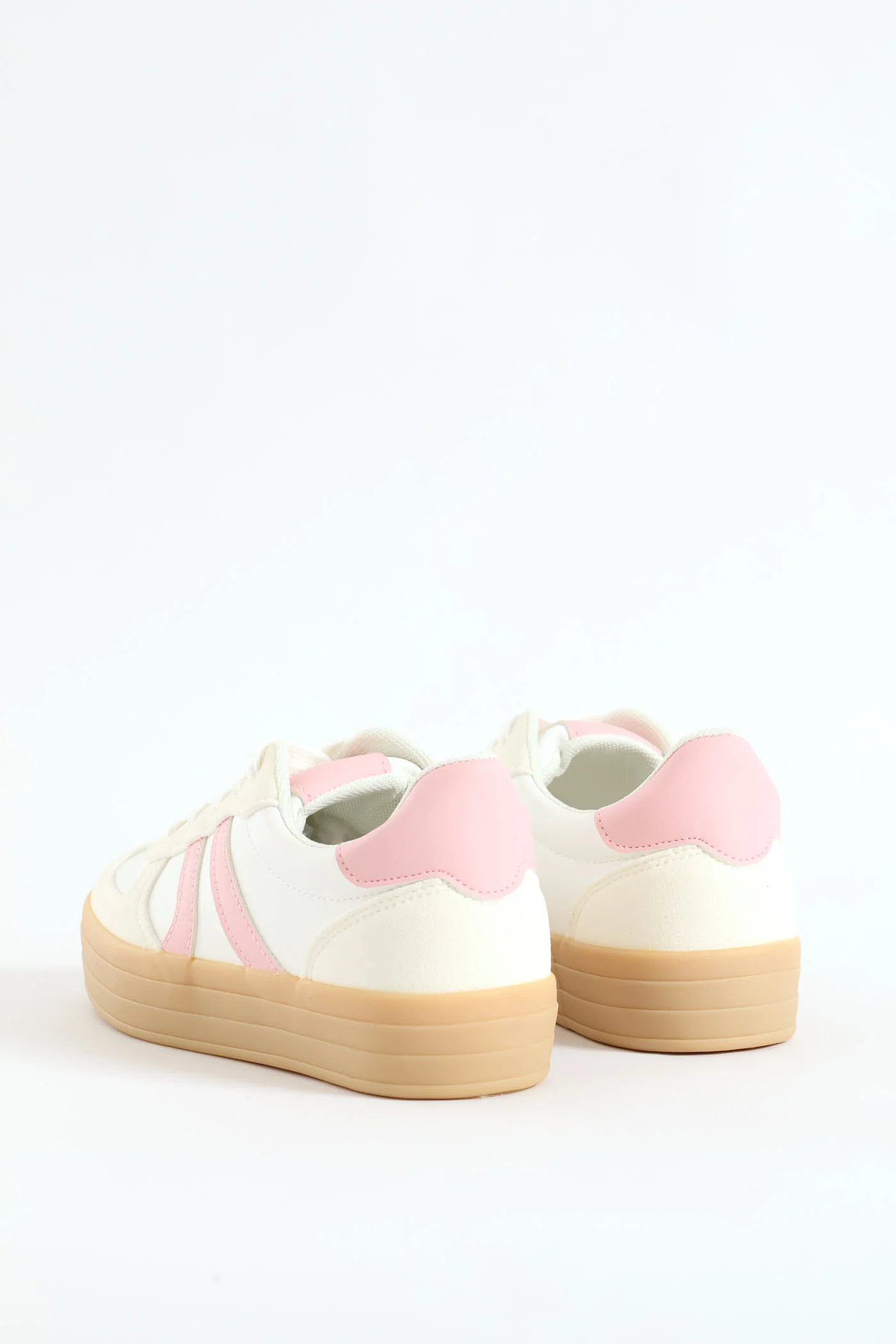 Girls Chunky Sneaker - White/Pink - Image 5