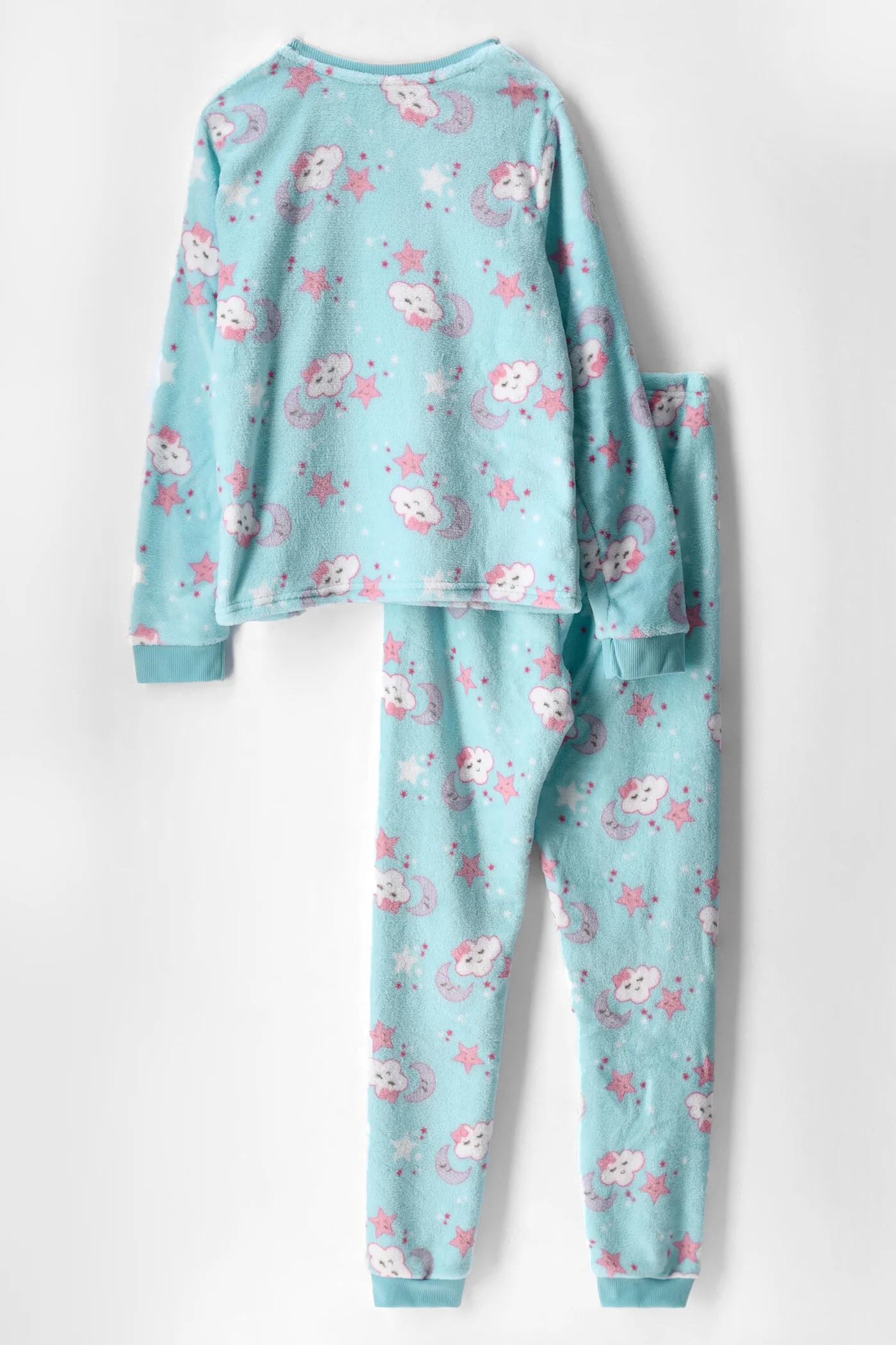 Girls Clouds Stars Sleep Set - Aqua - Image 2
