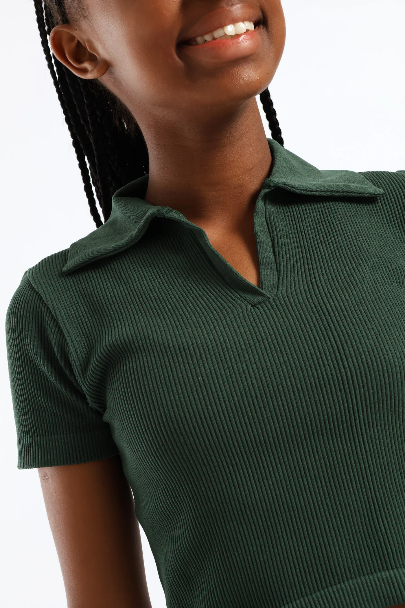 Girls Collared Seamless T-Shirt - Teal - Image 5