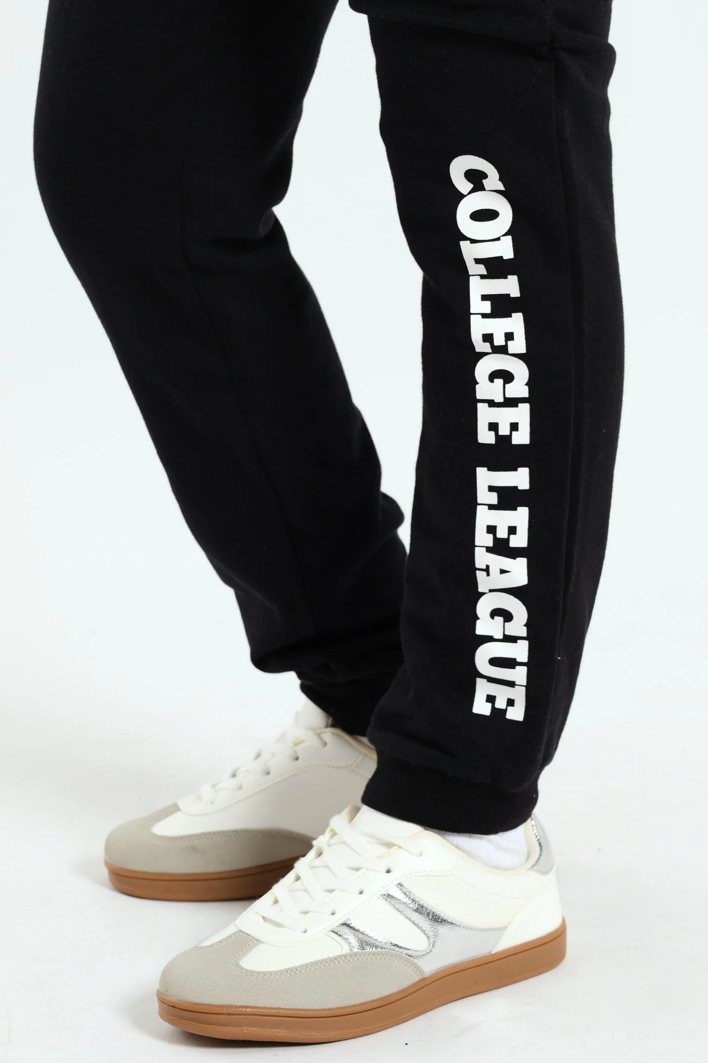 Girls College Fleece Jogger - Black - Image 2