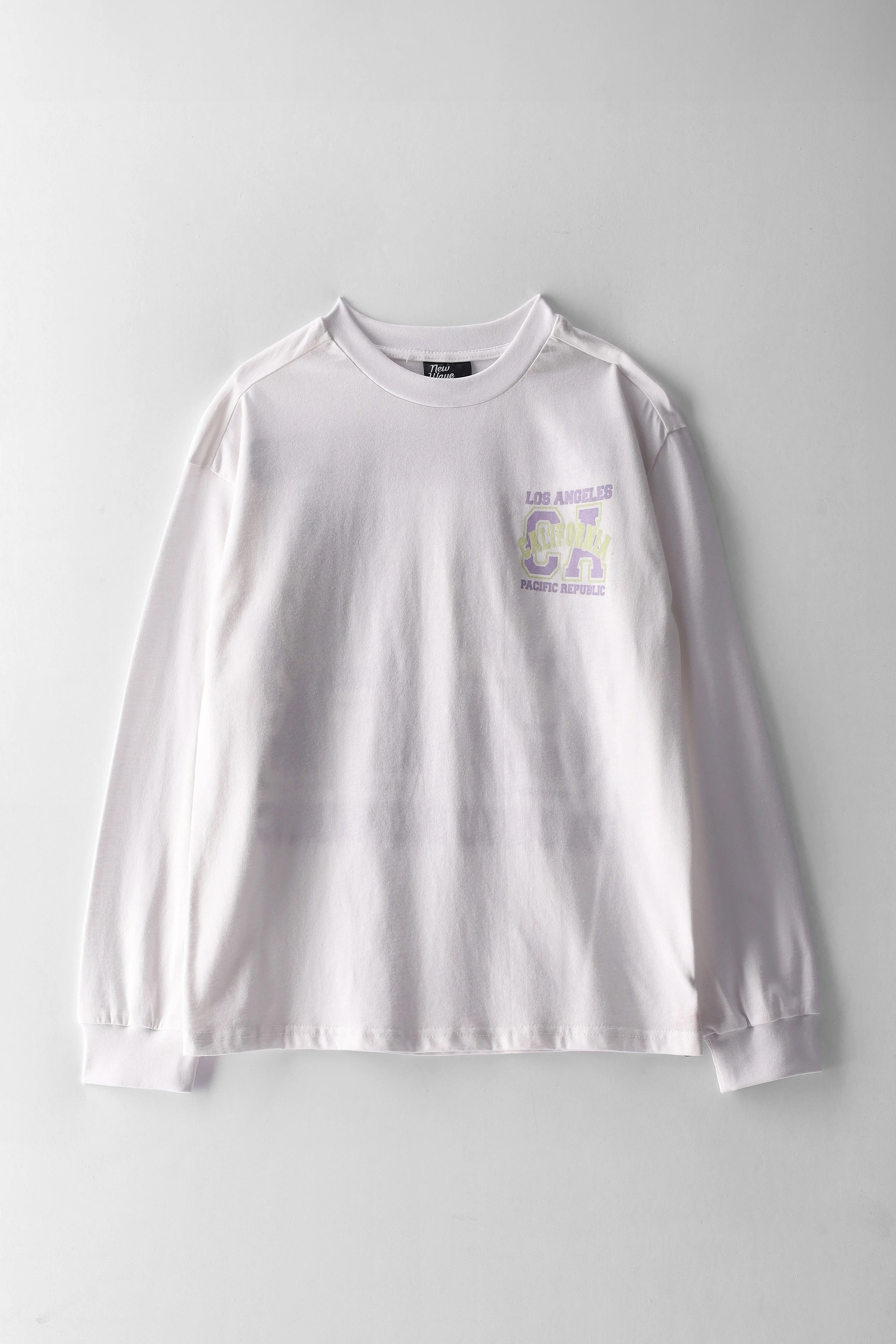 Girls College Print Long Sleeve Tee - White - Image 2