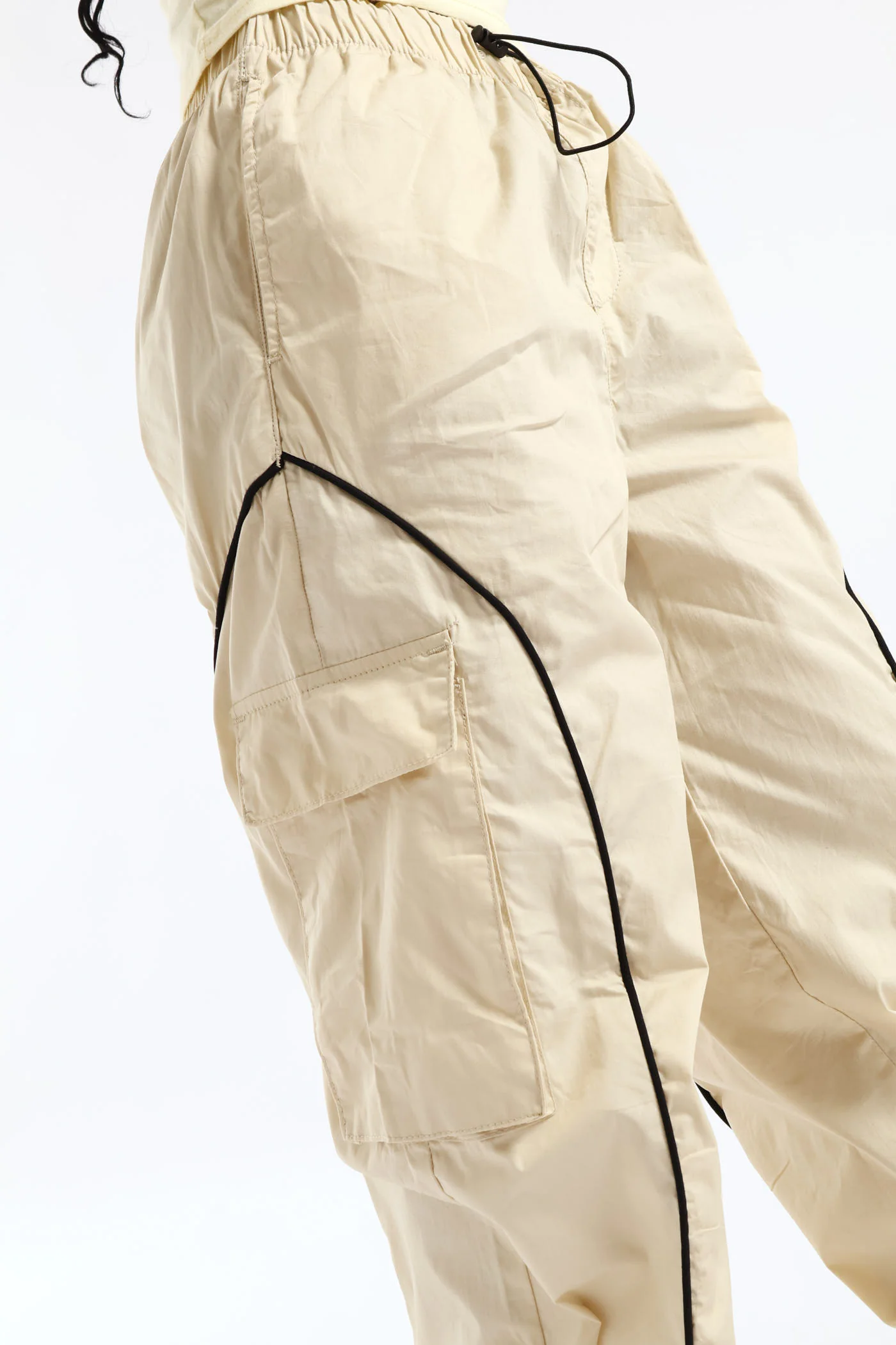 Girls Contrast Pipping Detail Cargo Pant - Stone - Image 5