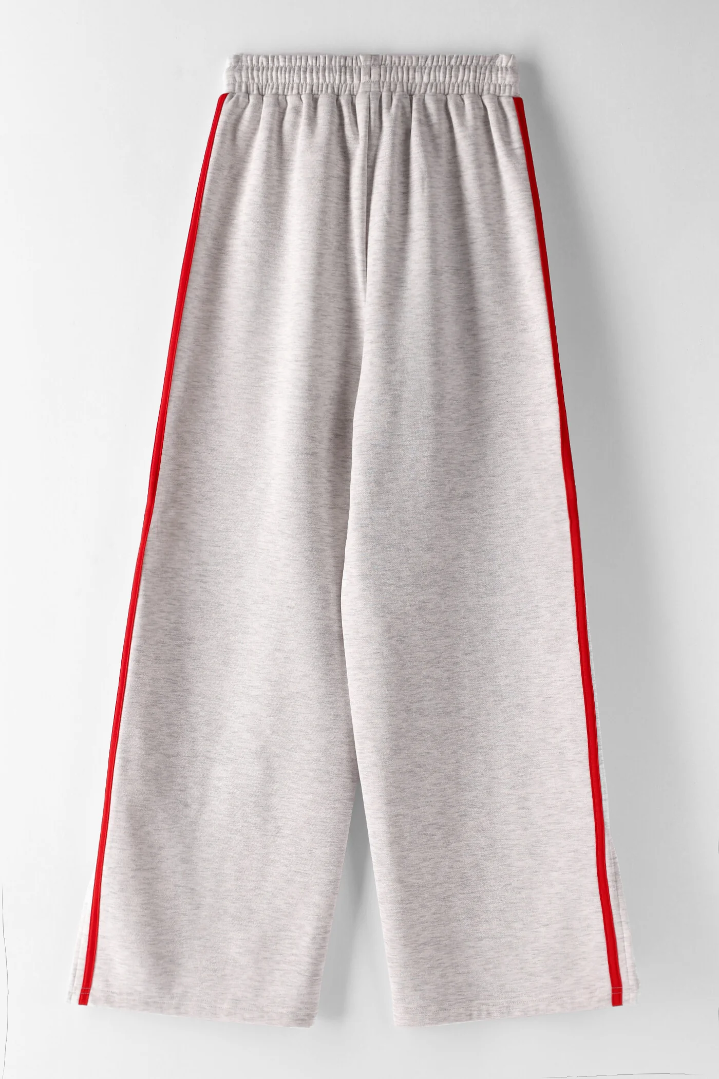 Girls Contrast Stripe Wide Leg Pant - Grey Melange - Image 2
