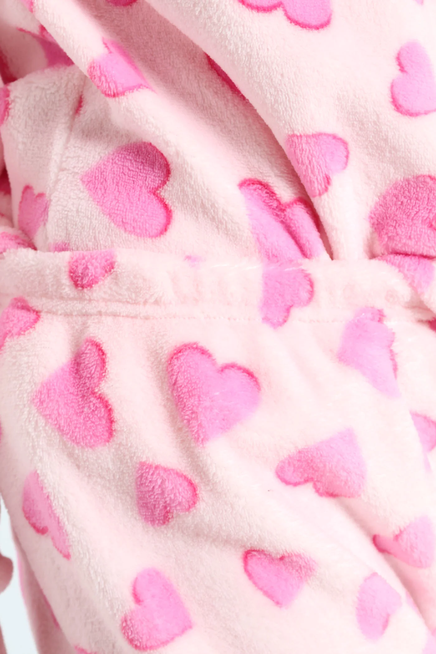 Girls Coral Fleece Strawberries & Hearts Sleep Set - Pink - Image 4