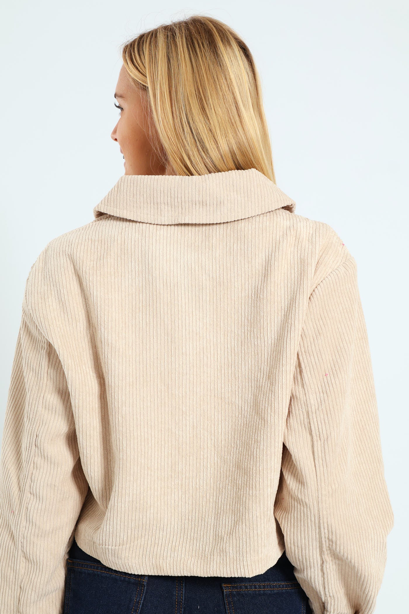 Girls Corduroy Shacket - Stone - Image 3