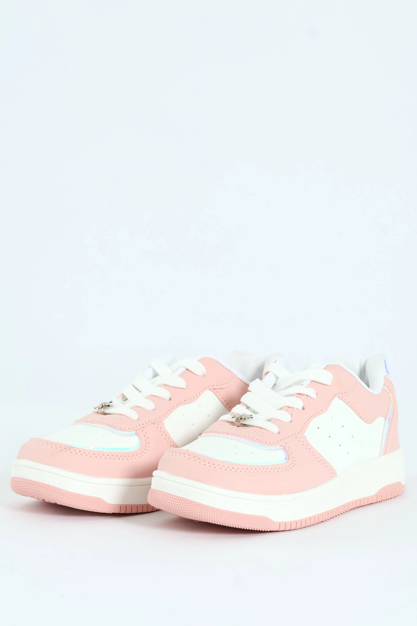 Girls Court Sneaker - White/Pink - Image 3