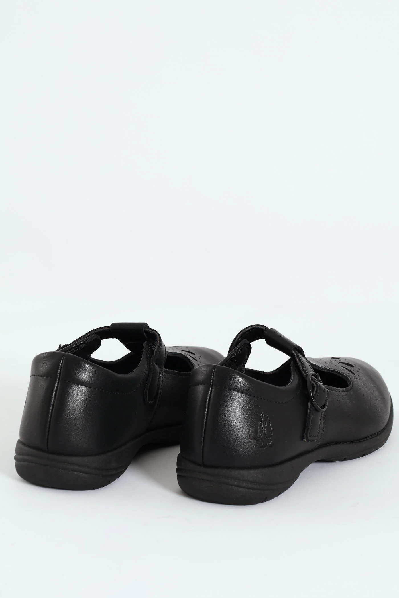 Girls Crown Teardrop School Shoe - Black - Image 3