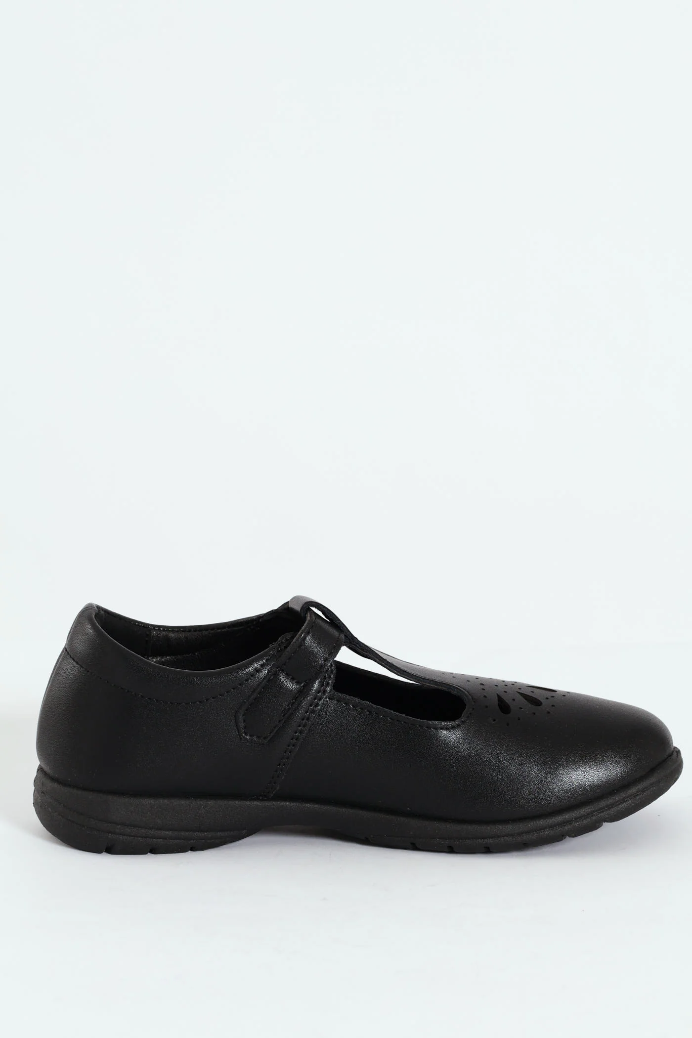 Girls Crown Teardrop School Shoe - Black - Image 4