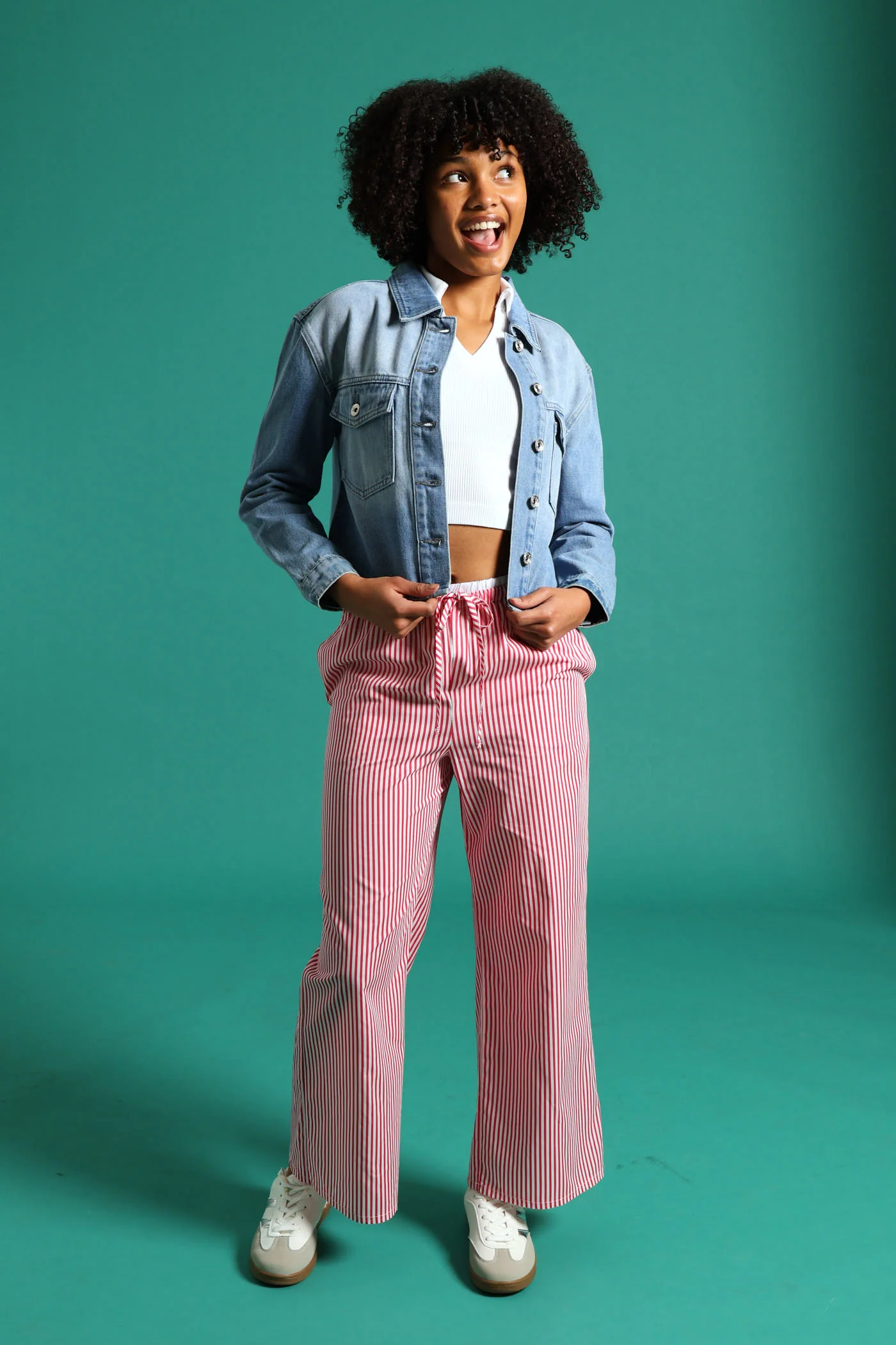 Girls Denim Shacket - Mid Blue - Image 3