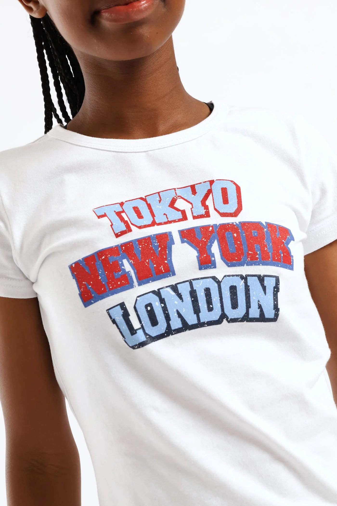 Girls Destination Fitted Tee - White - Image 2