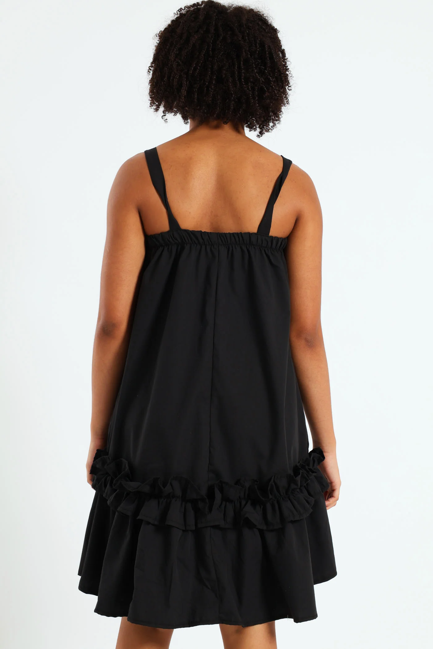Girls Drop Tier Frilly Dress - Black - Image 3
