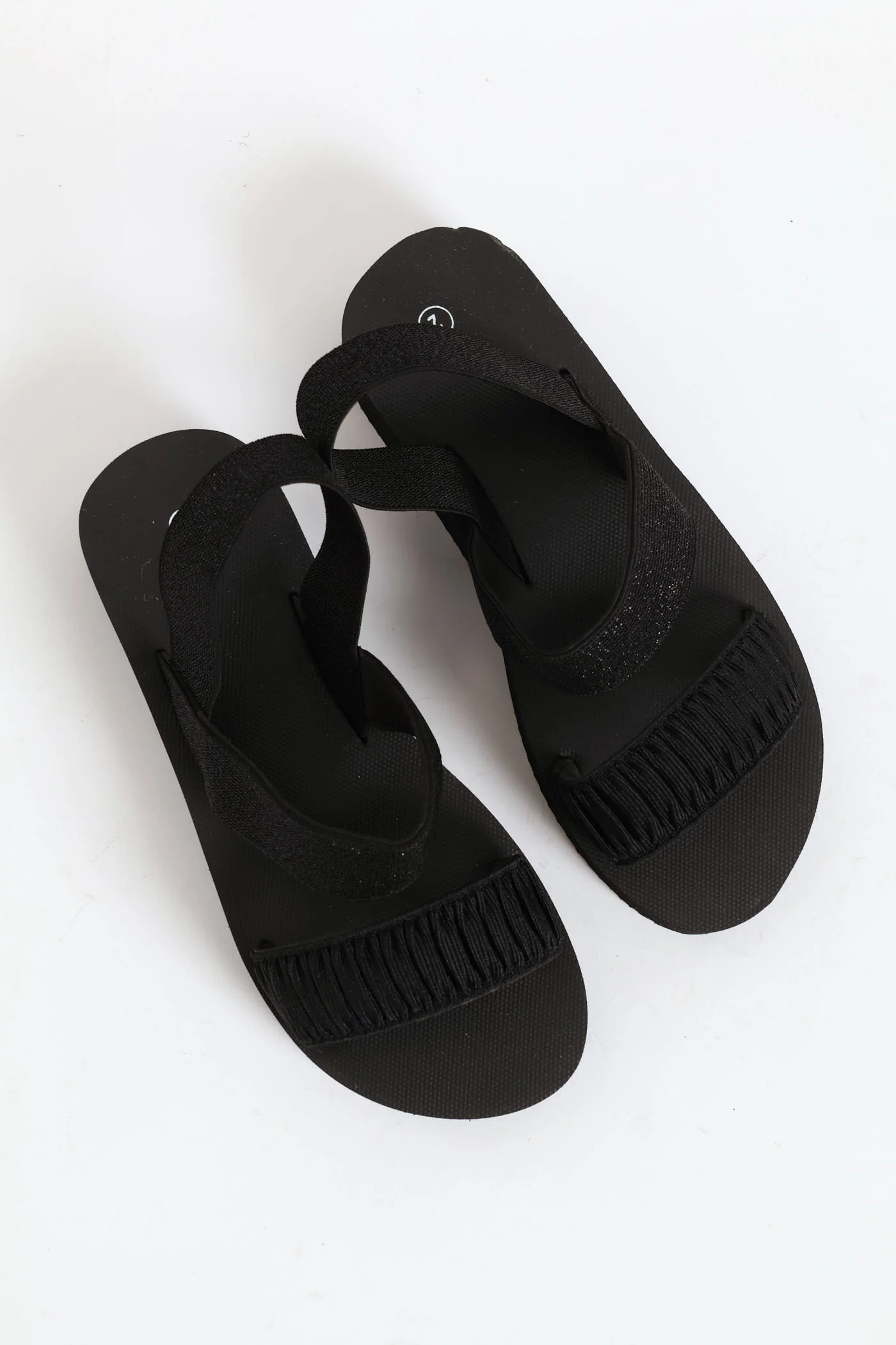 Girls Elastic Eva Wedge Sandal - Black - Image 3