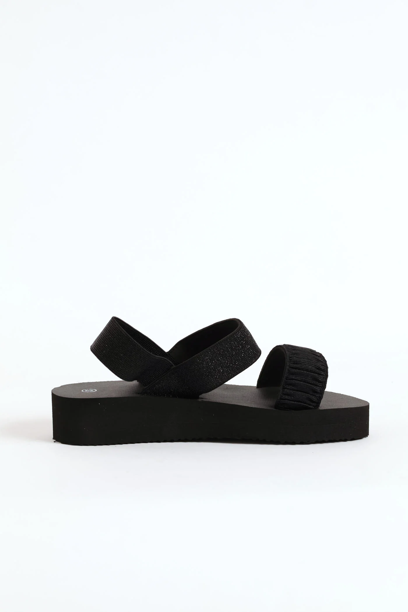 Girls Elastic Eva Wedge Sandal - Black - Image 4