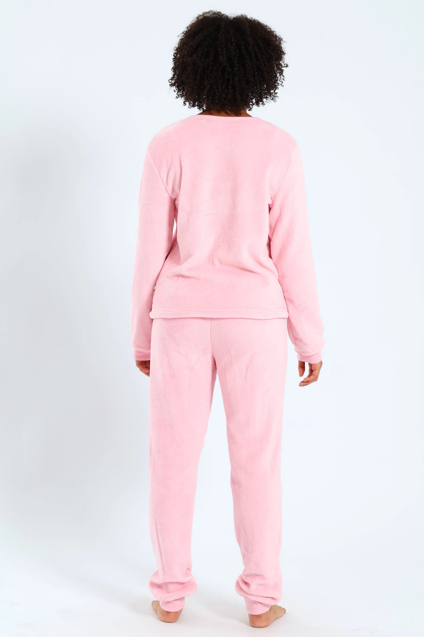 Girls Embroidered Bear Pocket Sleepwear - Pink - Image 3