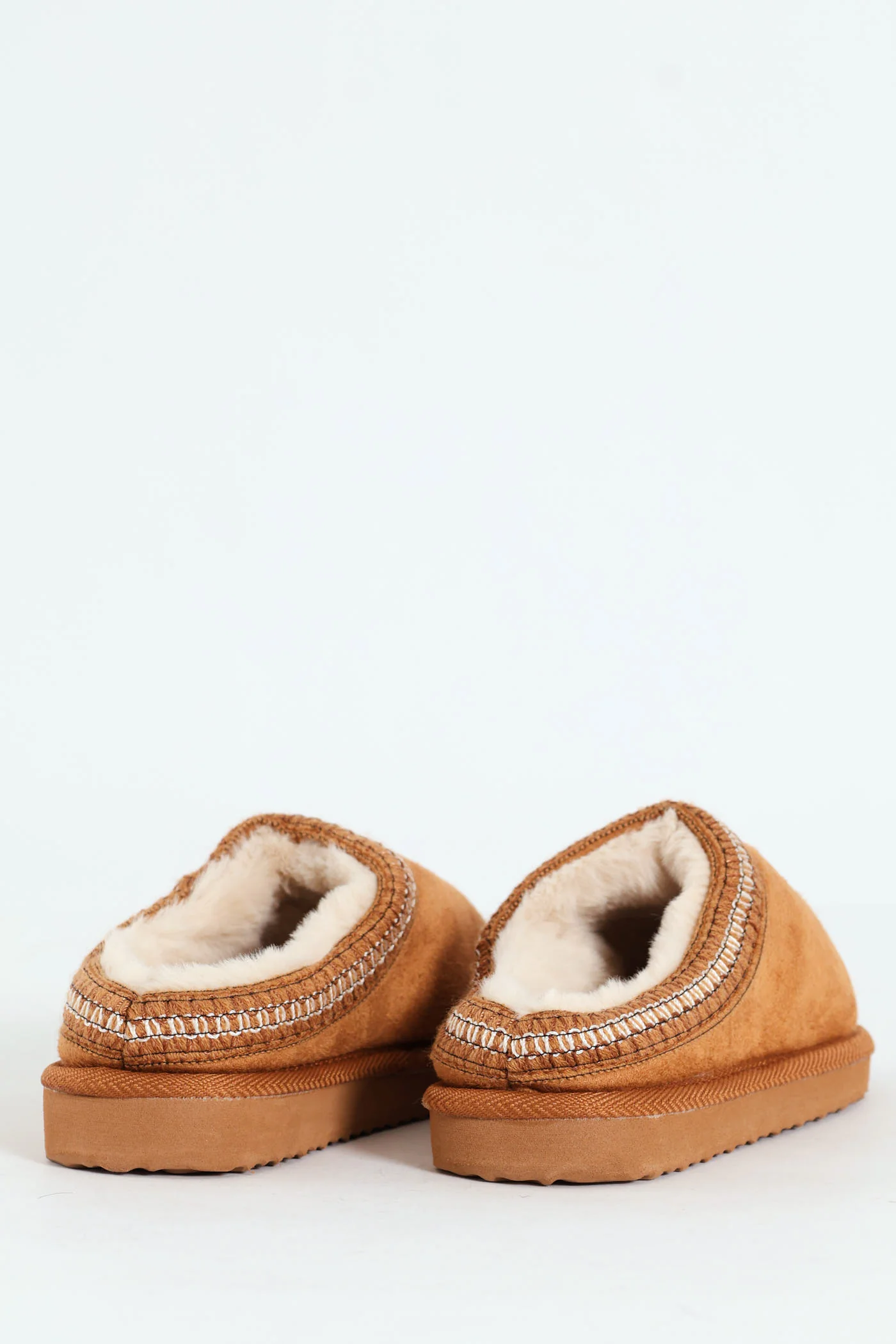 Girls Eskimo Edging Stich Slipper - Tan - Image 2