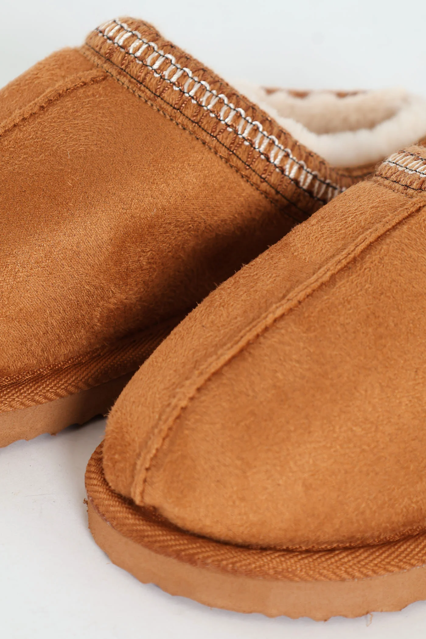 Girls Eskimo Edging Stich Slipper - Tan - Image 3