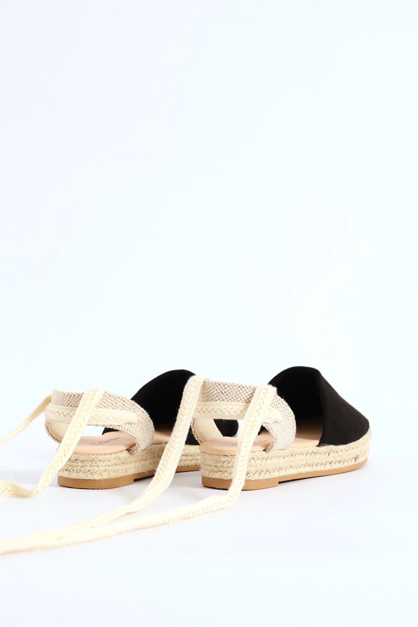 Girls Espadrille Ankle Tie Pump - Black - Image 4