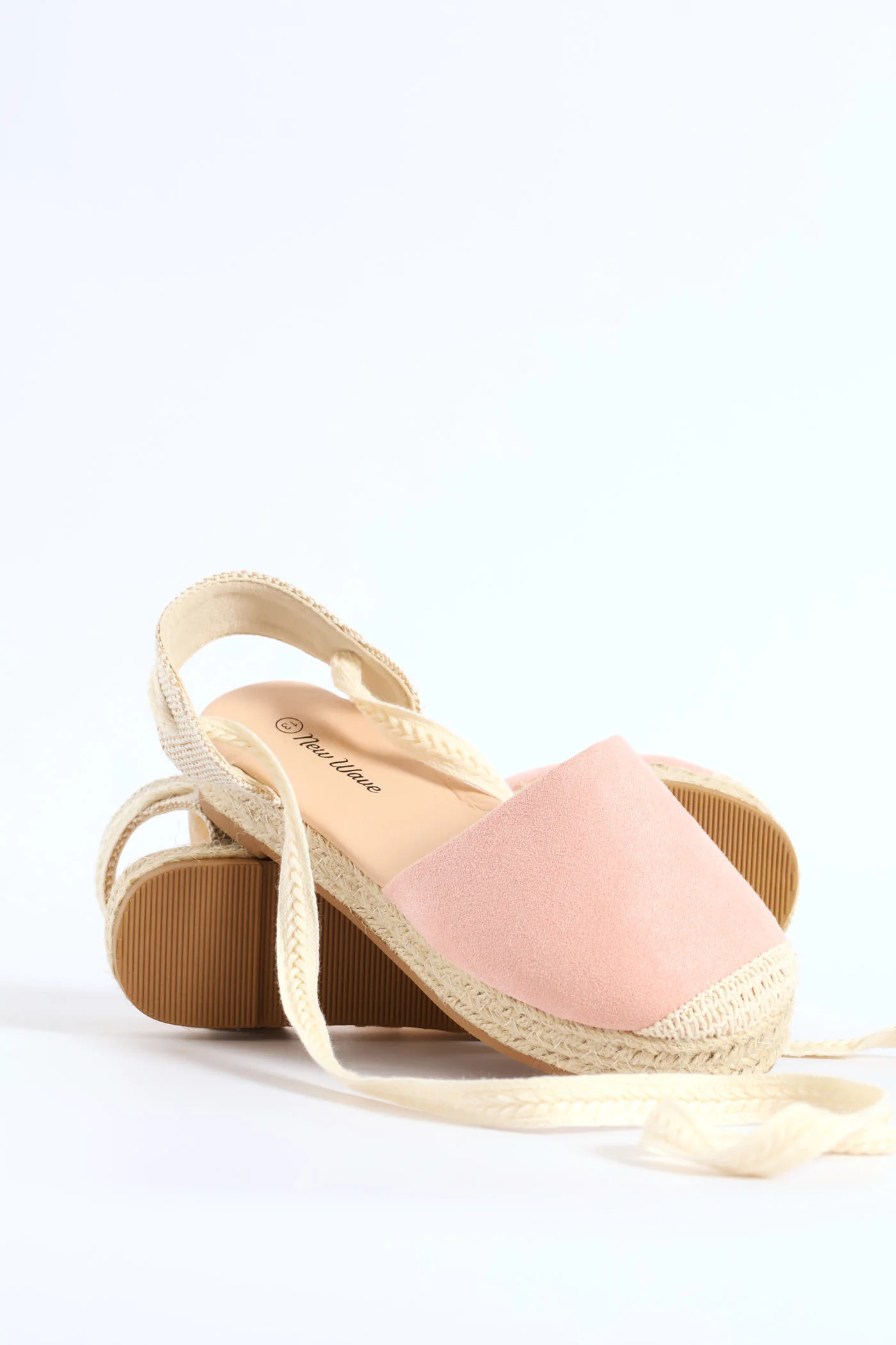 Girls Espadrille Ankle Tie Pump - Blush - Image 2