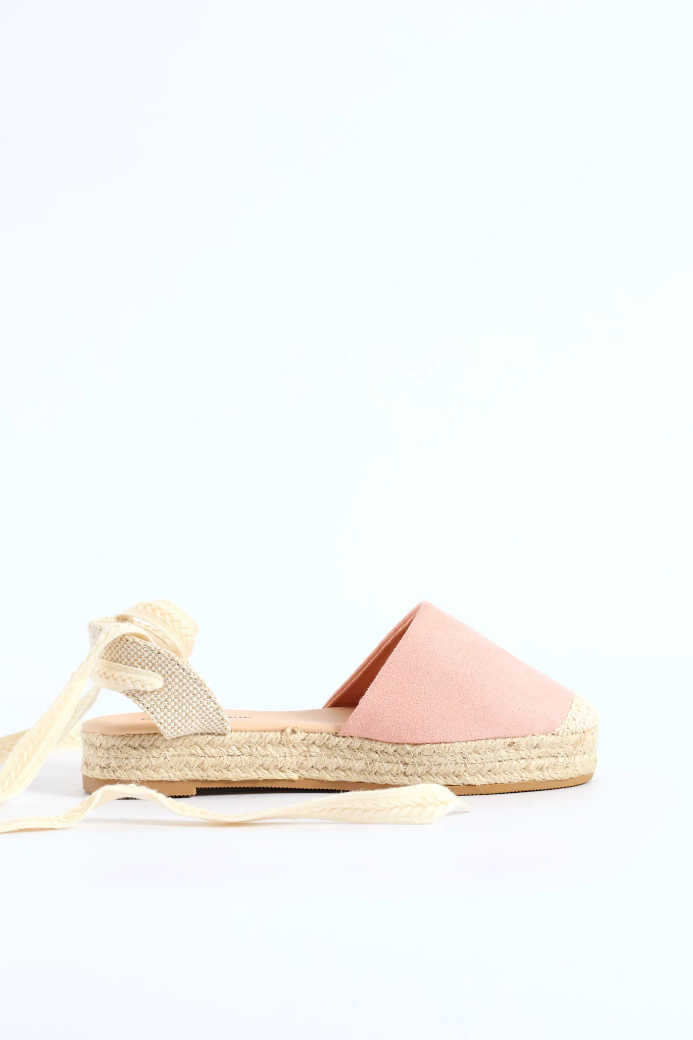 Girls Espadrille Ankle Tie Pump - Blush - Image 5