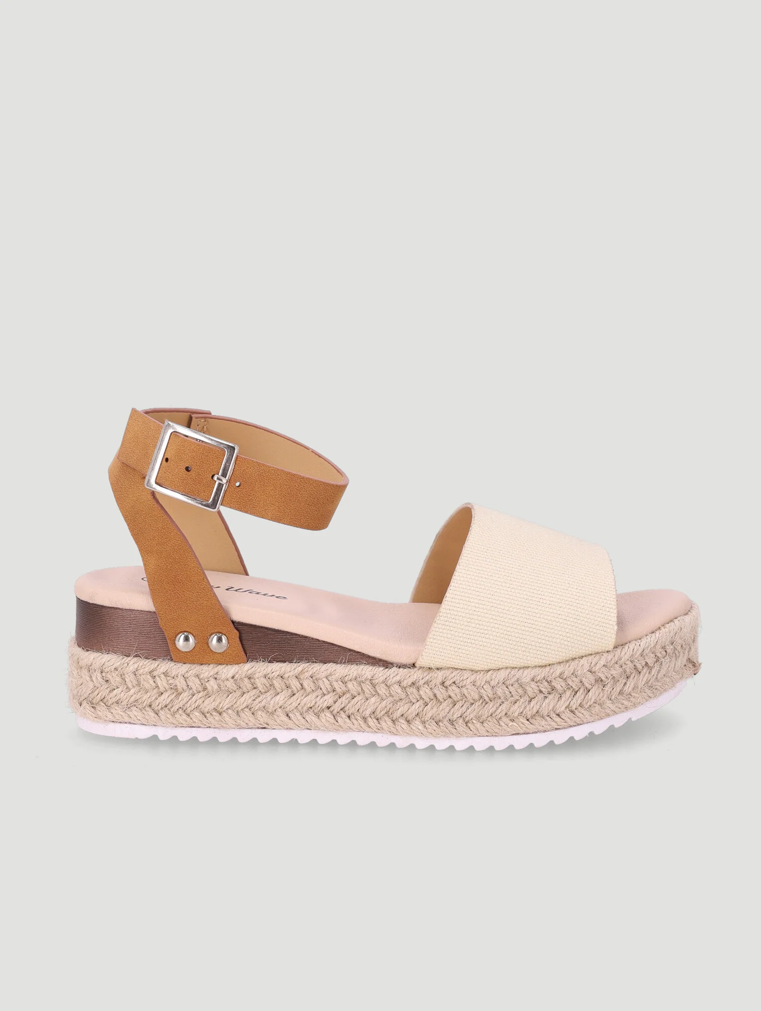 Girls Espadrille Wedge Sandal - Tan - Image 3
