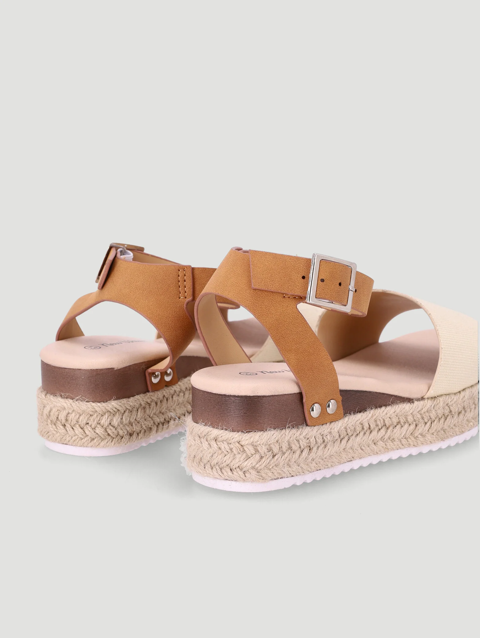 Girls Espadrille Wedge Sandal - Tan - Image 5